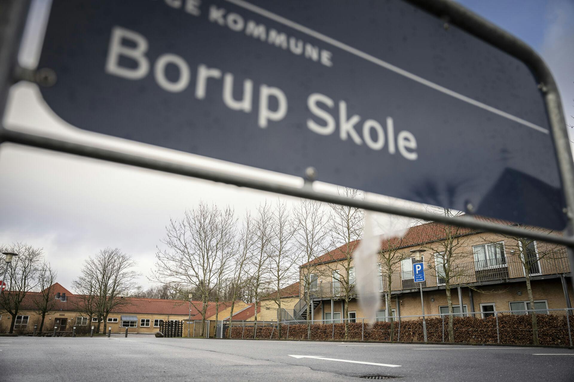 Eksteriør af Borup Skole i Borup, tirsdag den 13. februar 2024. Der går omkring 600 elever på skolen.. (Foto: Mads Claus Rasmussen/Ritzau Scanpix)