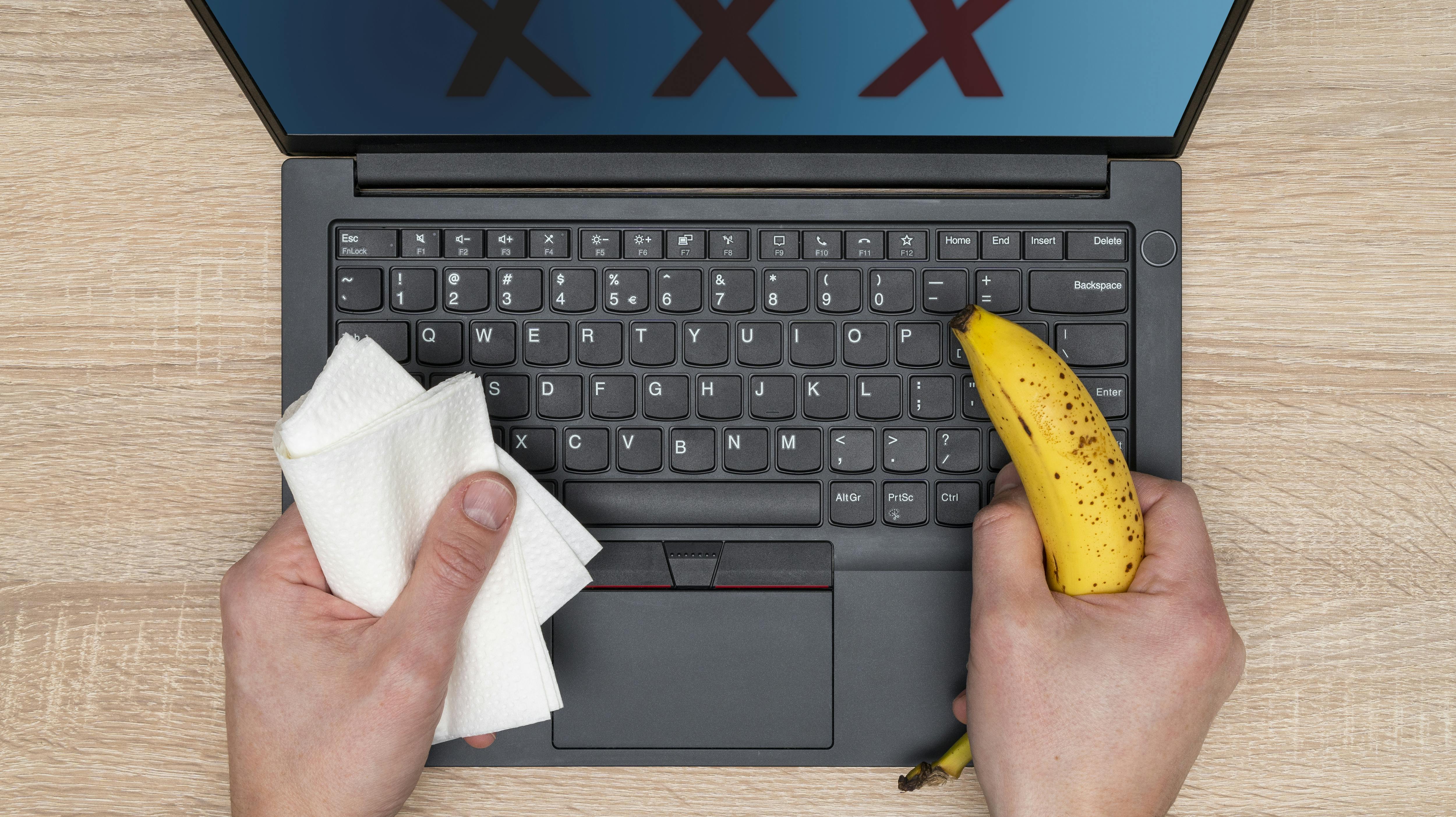 XXX written on laptop monitor.Online pornography, porn addicted. Internet porn concept.