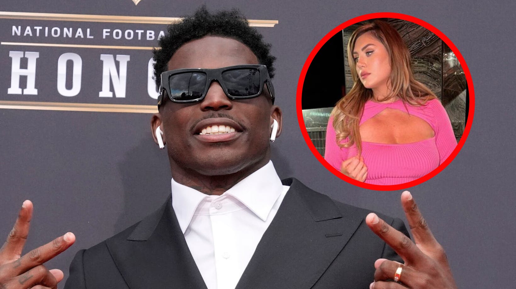 Tyreek Hill skulle angiveligt have brækket benet på influenceren. 