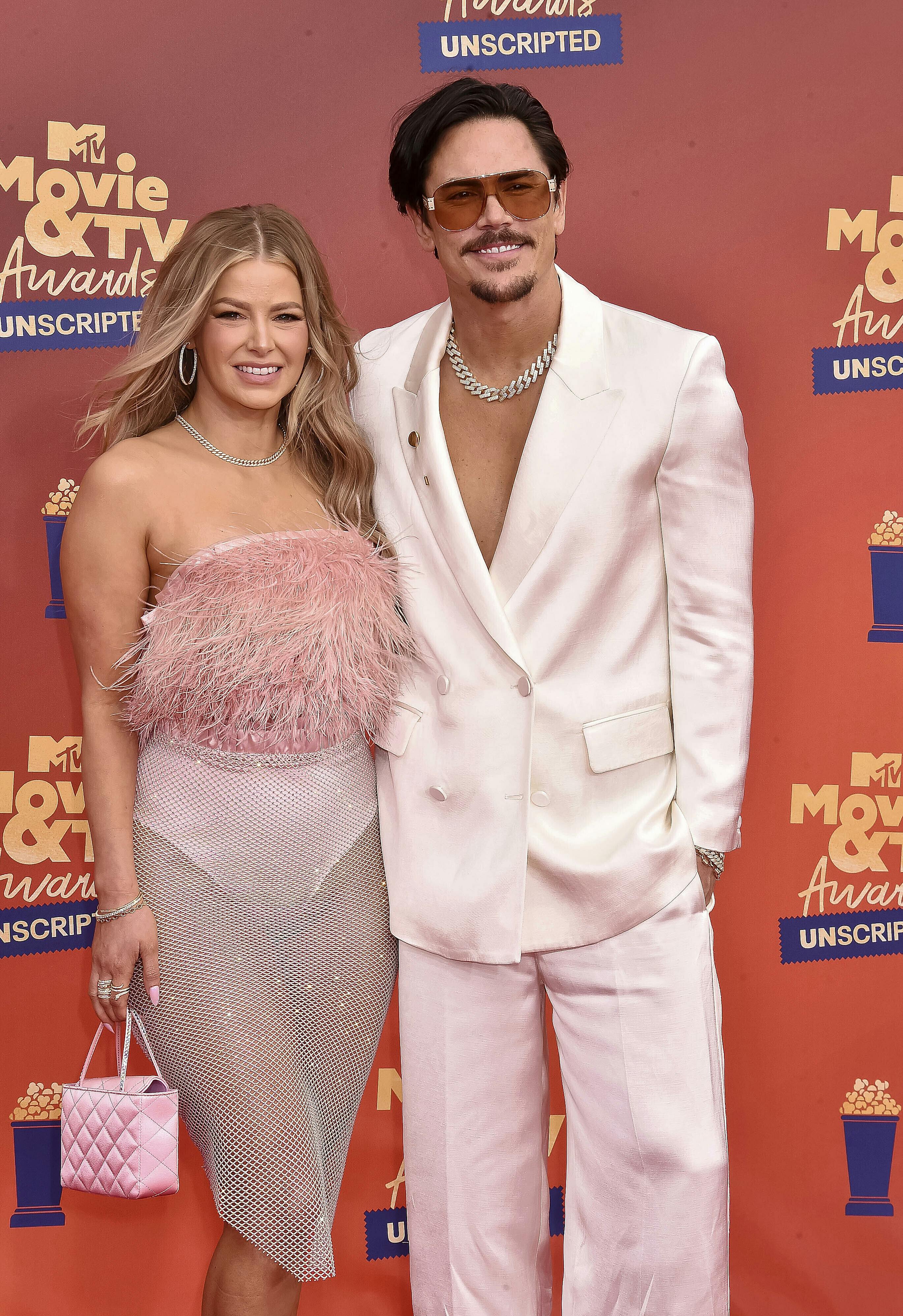 Ariana Madix and Tom Sandoval attend the 2022 MTV Movie and TV Awards: UNSCRIPTED at Barker Hangar in Santa Monica, Los Angeles, USA, on 02 June 2022. Photo by: Hubert Boesl/picture-alliance/dpa/AP Images