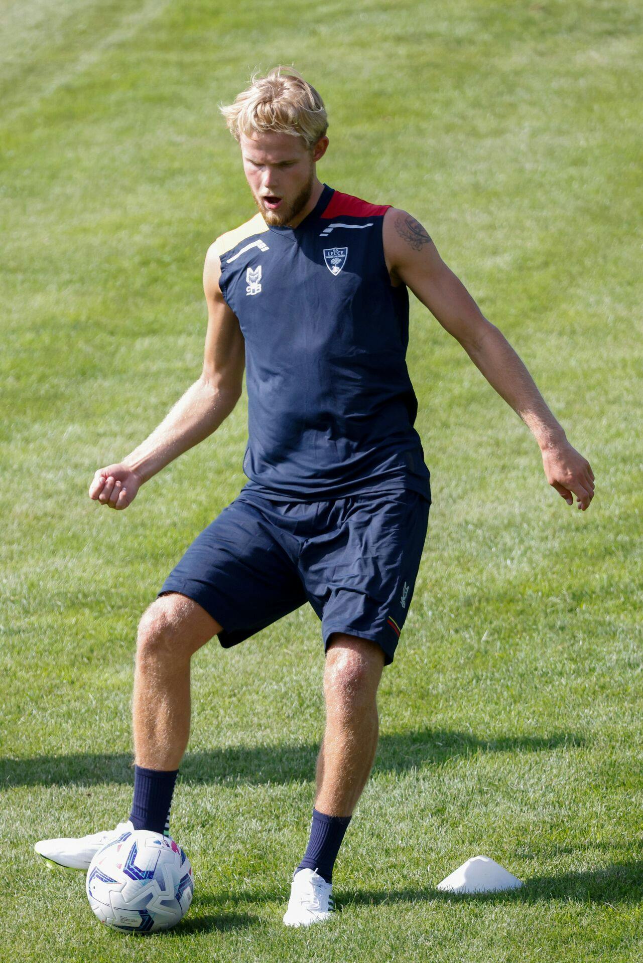 Folgaria, Italy - sports, soccer - Training - Mauro Marzari Stadium Sports Center. In the pic: Training Morten Hjulmand (Lecce)