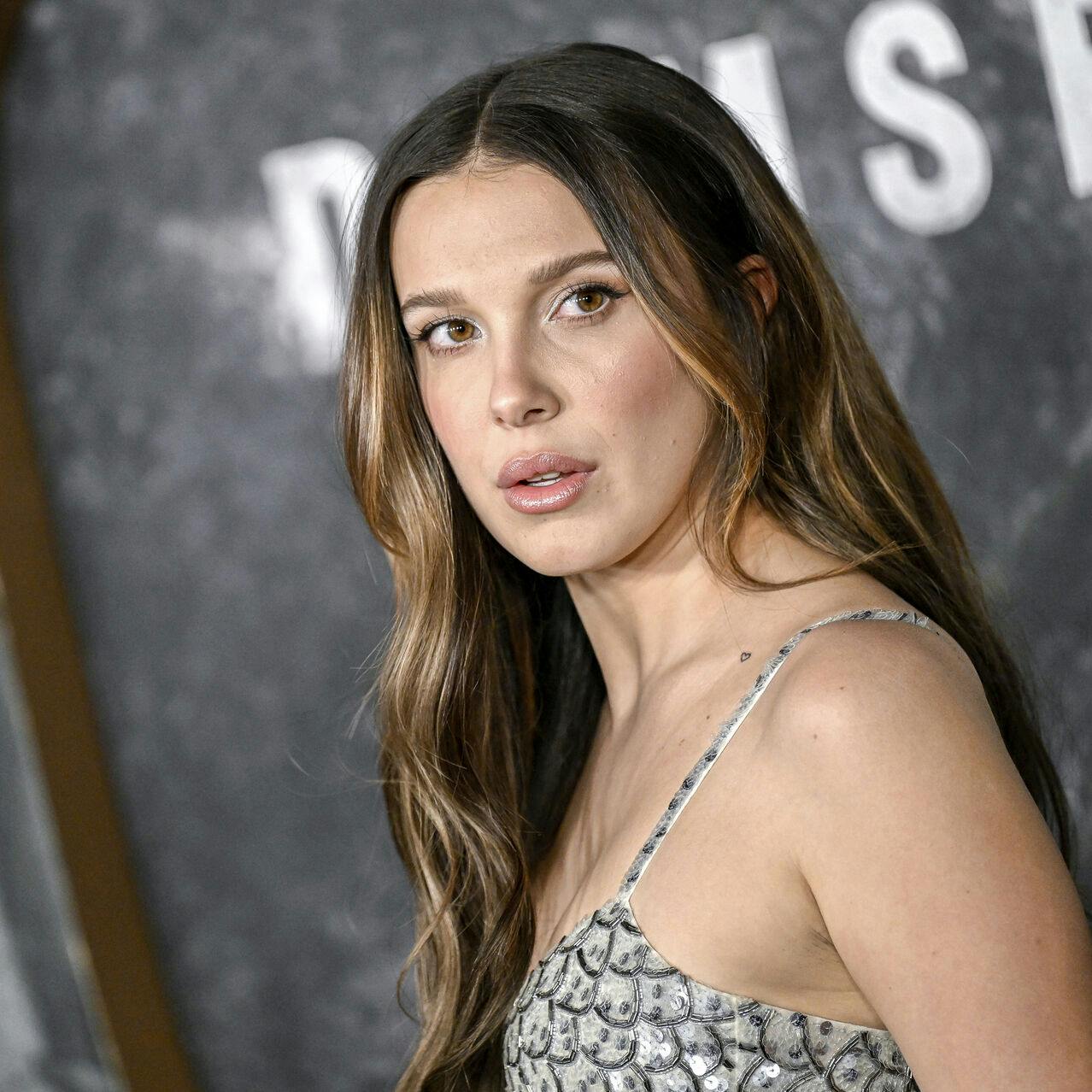 Millie Bobby Brown attends the premiere of Netflix's "Damsel" at the Paris Theater on Friday, March 1, 2024, in New York. (Photo by Evan Agostini/Invision/AP)