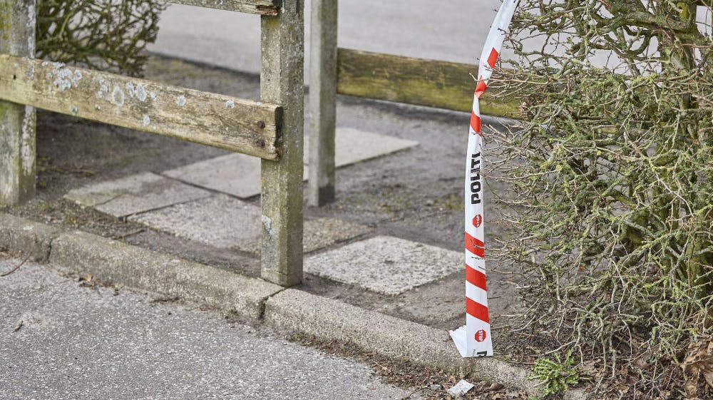 Guldregnvej i Randers fredag den 8. marts 2024, dagen efter at en mand - ifølge politiet et tilfældigt offer - blev stukket ihjel foran sin bopæl. -