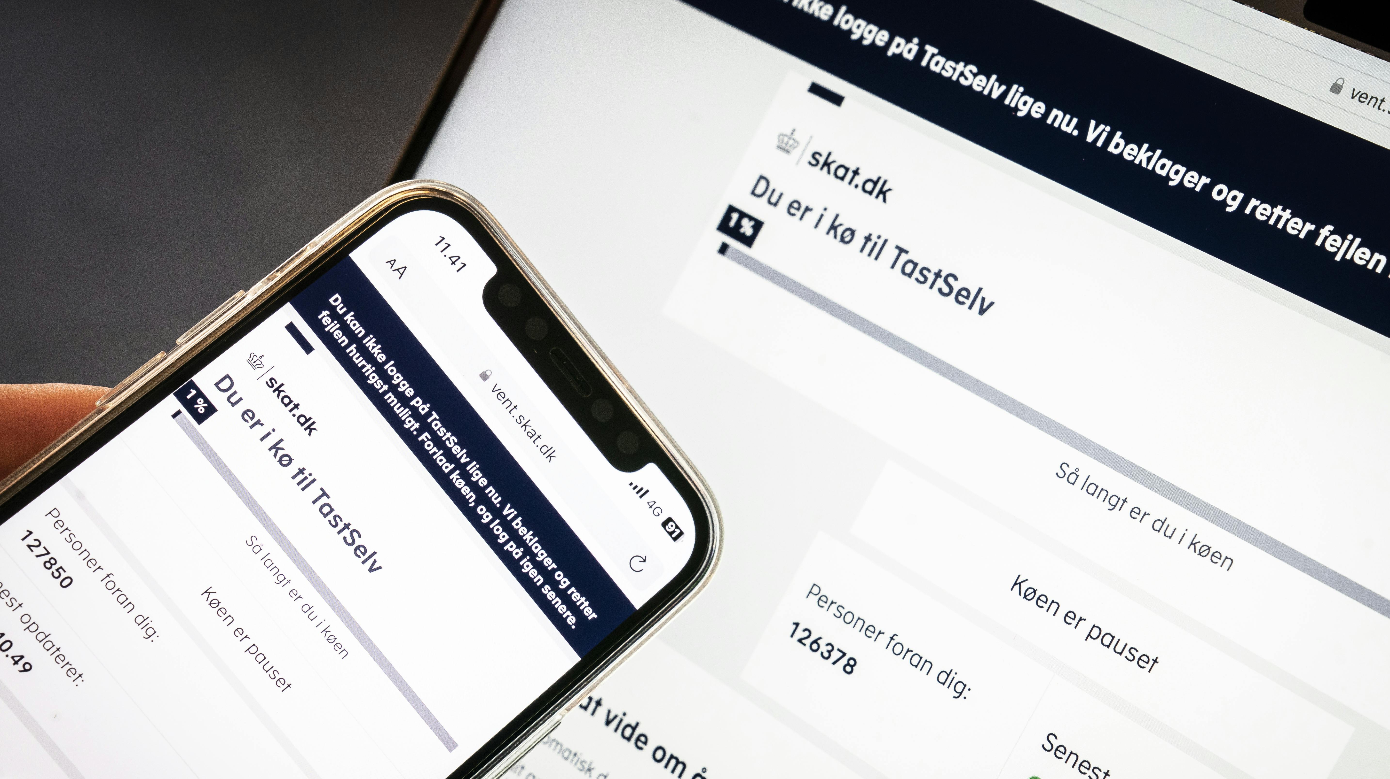 Lørdag morgen har årsopgørelserne på skat.dk allerede fået flere tusinde besøg. Det har givet lang digital kø.