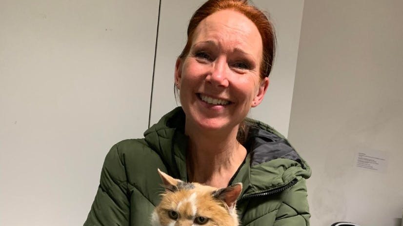 Katten Emma var forsvundet i 16 år. Nu er hun blevet genforenet med sin ejer.