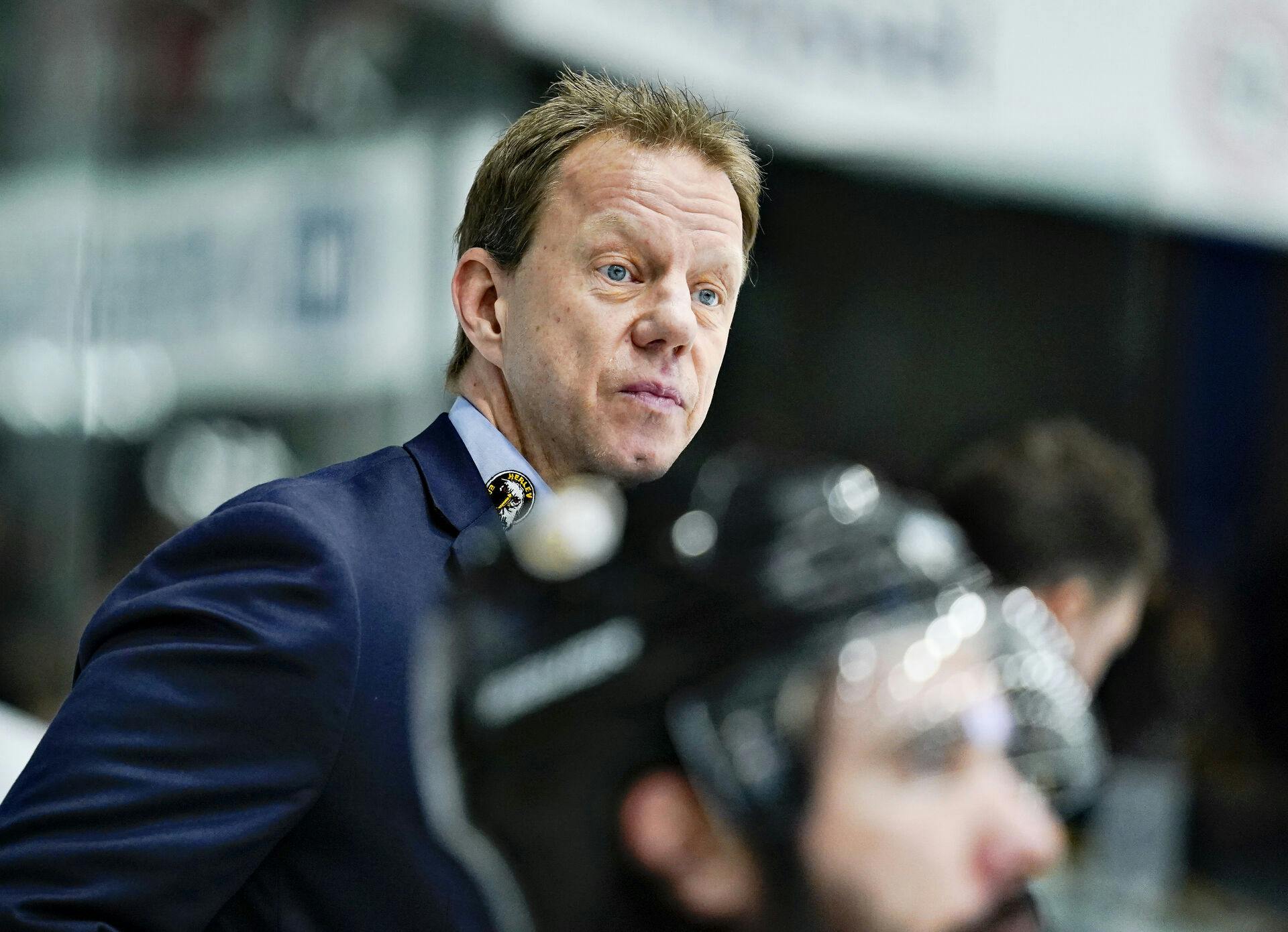 Herlev Eagles træner Patric Wener i semifinalen i Metal Final4 ishockeykampen mellem Rungsted Seier Capital og Herlev Eagles i Bentax Isarena i Aalborg, 31. januar 2020.. (Foto: Henning Bagger/Ritzau Scanpix)