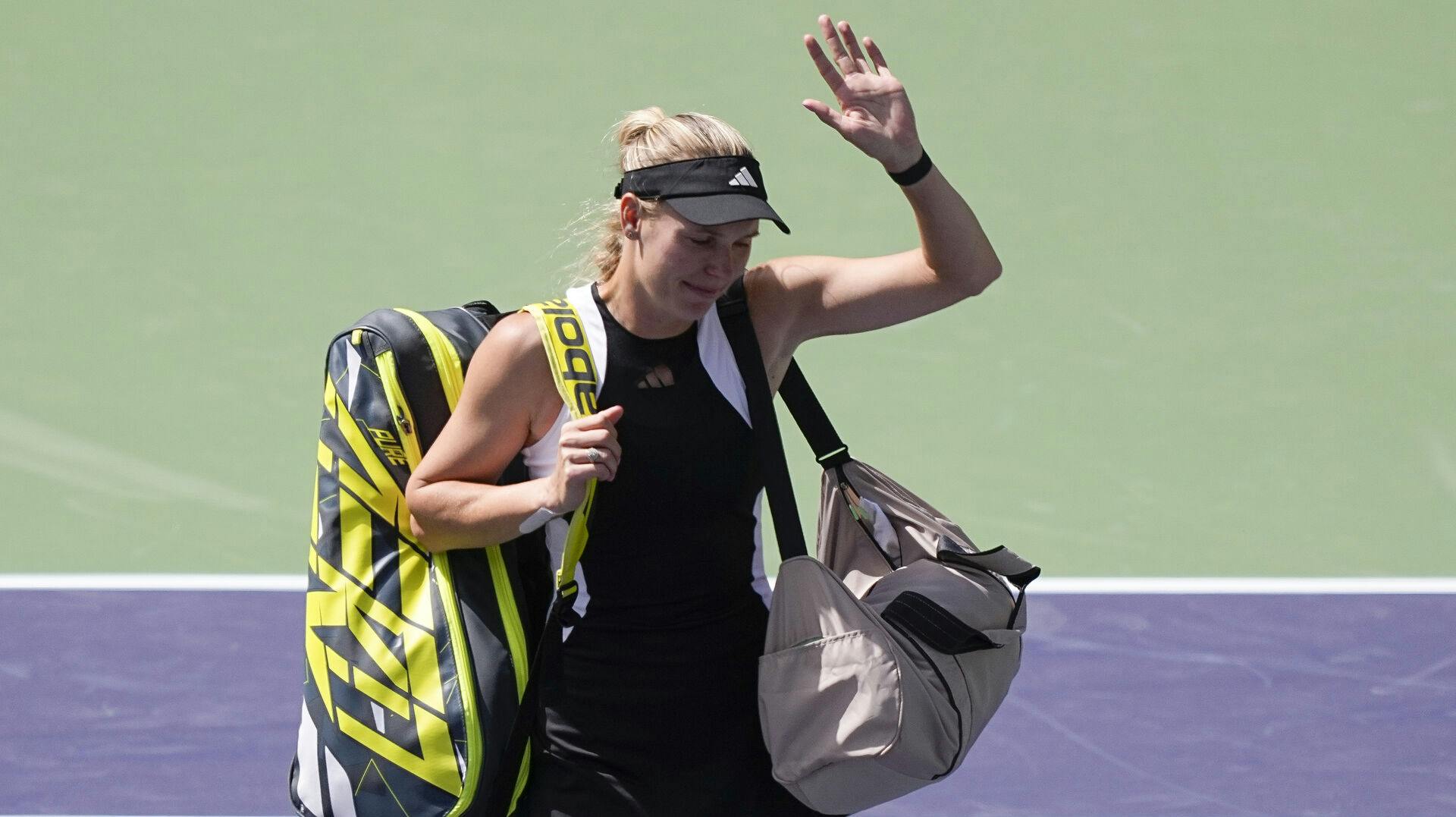 Det var tydeligt, at Caroline Wozniacki gik meget skuffet fra banen.