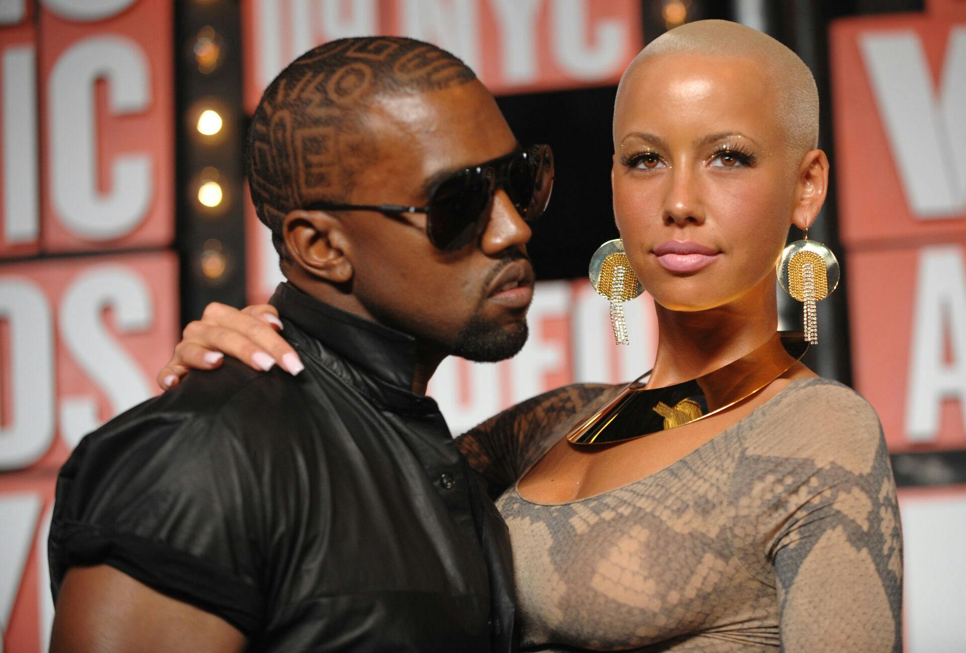 Kanye West med ekskæresten Amber Rose til MTV Video Music Awards i september 2009.