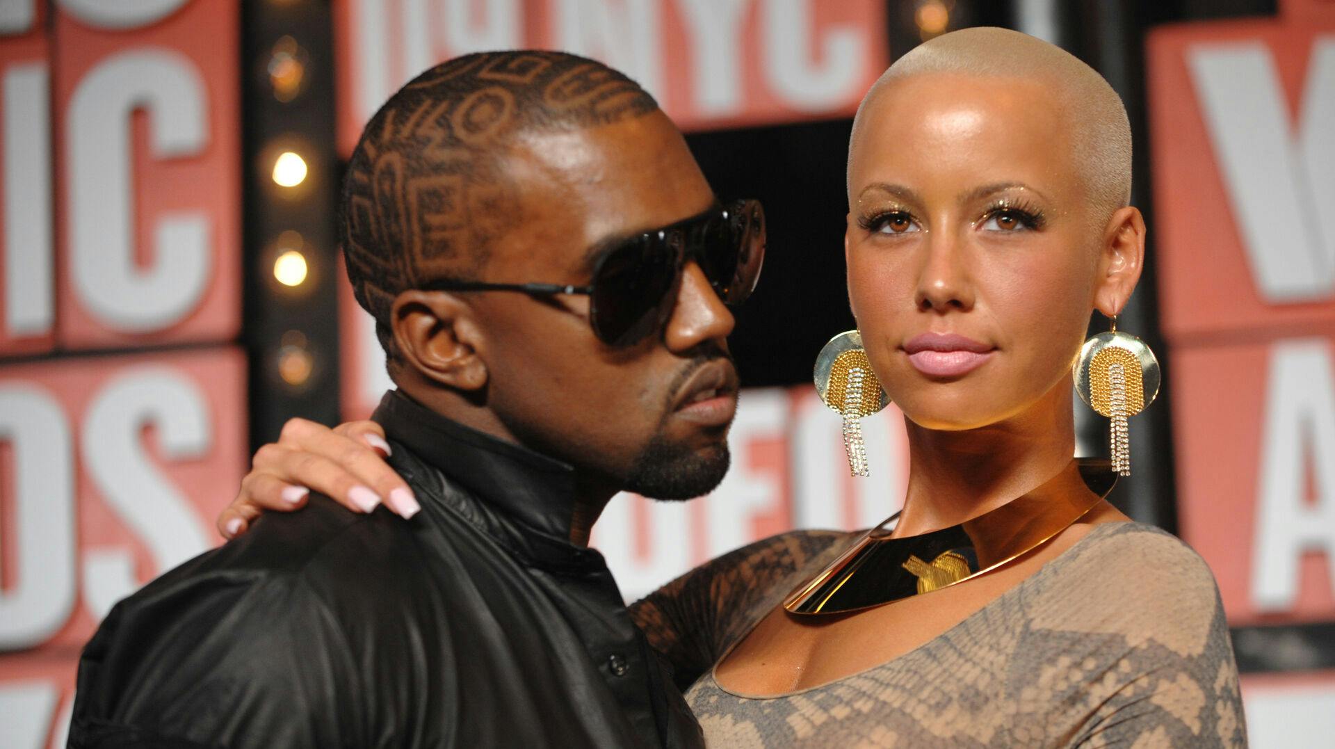 Kanye West med ekskæresten Amber Rose til MTV Video Music Awards i september 2009.