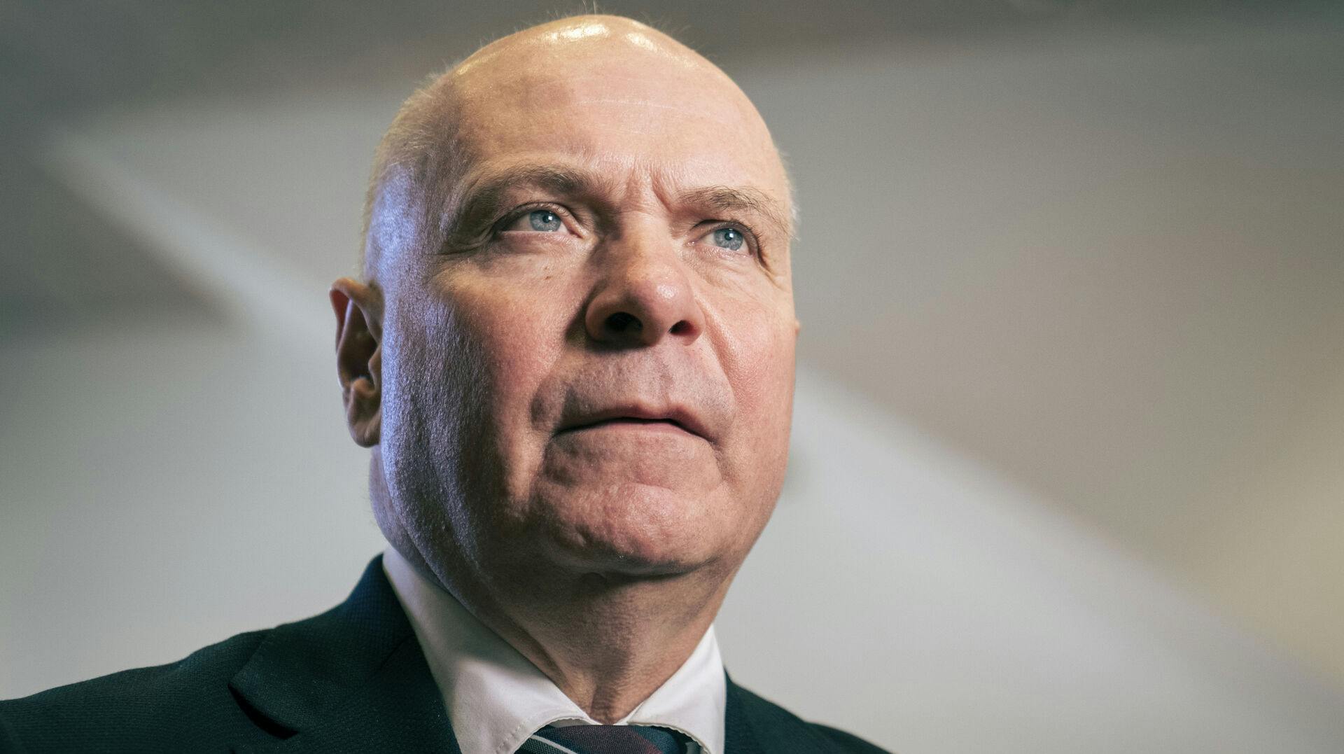 Folketingets formand Søren Gade åbner Skolevalg 2024 og elever fra 8., 9. og 10. klasser på Nørrebro Park Skole afgiver deres stemme, torsdag den 1. februar 2024.. (Foto: Thomas Traasdahl/Ritzau Scanpix)