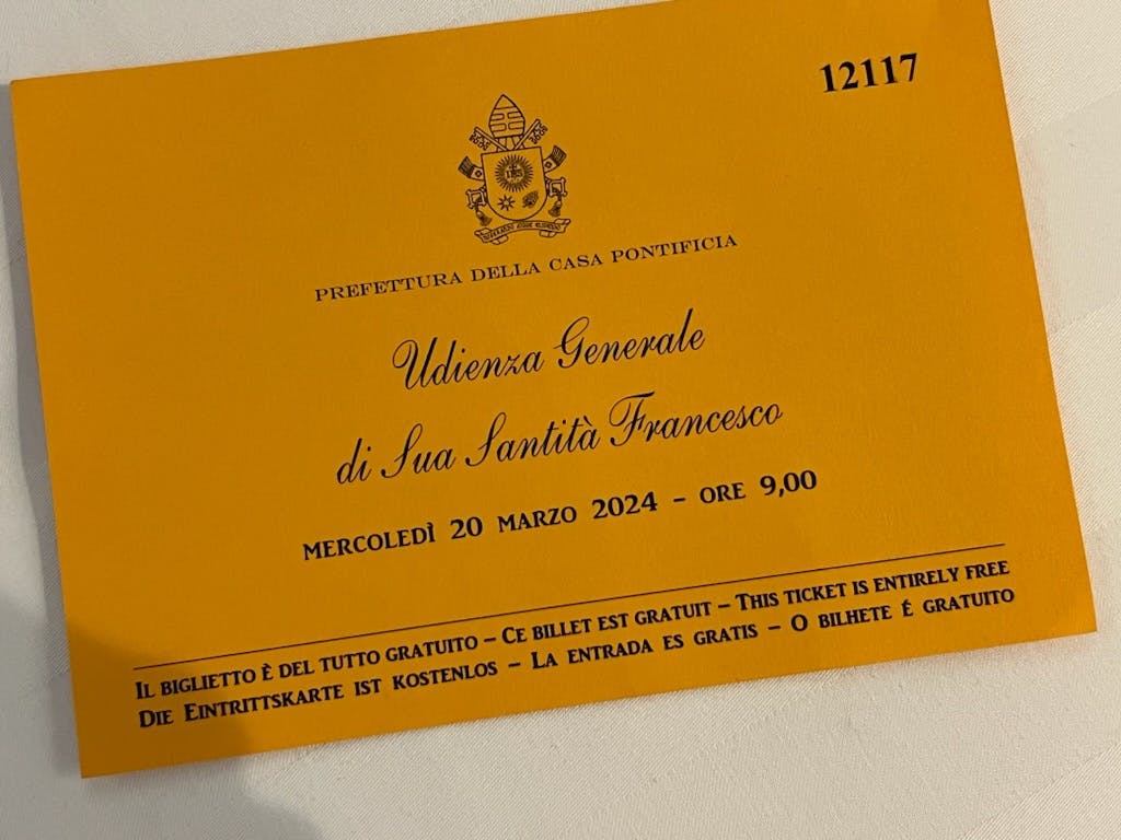 Sådan ser en invitation ud fra selveste Pave Frans.
