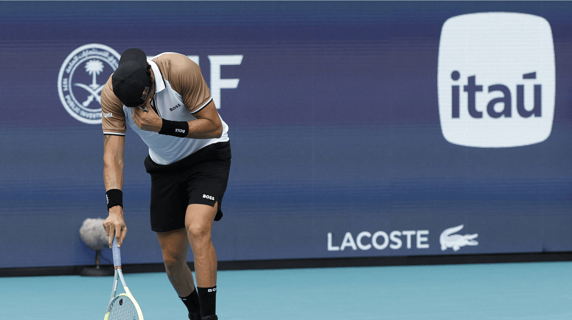 Italieneren blev skidt tilpas i kampen mod Andy Murray. 