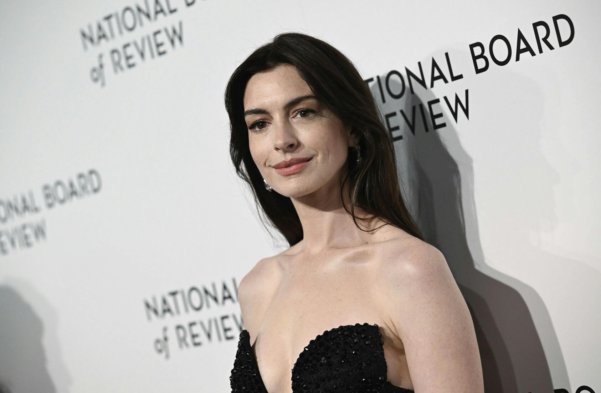 Anne Hathaway attends the National Board of Review awards gala at Cipriani 42nd Street on Thursday, Jan. 11, 2024, in New York. (Photo by Evan Agostini/Invision/AP)