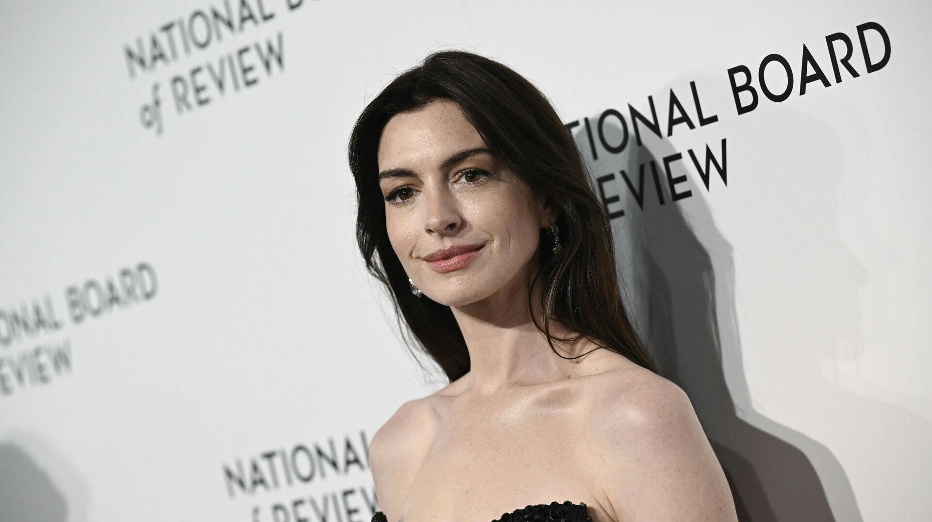 Anne Hathaway attends the National Board of Review awards gala at Cipriani 42nd Street on Thursday, Jan. 11, 2024, in New York. (Photo by Evan Agostini/Invision/AP)