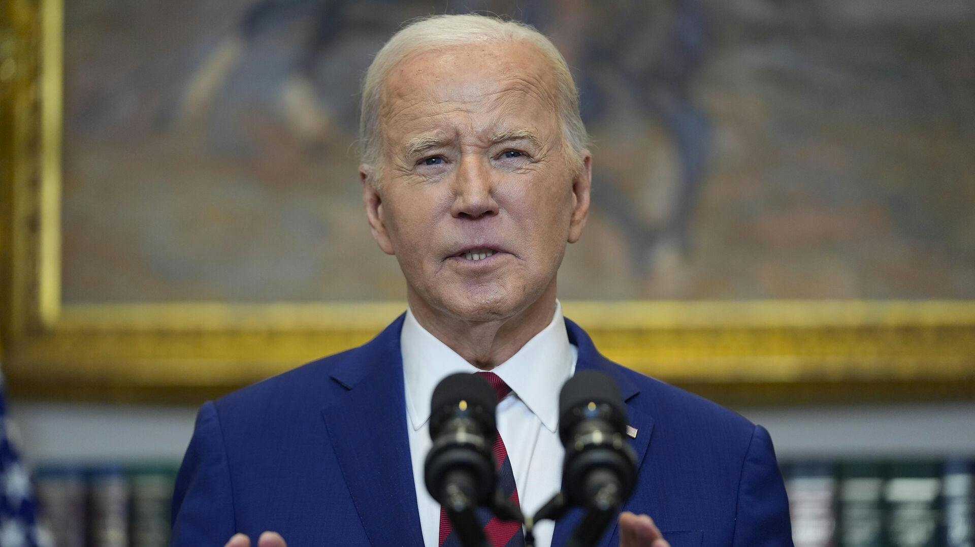President Joe Biden delivers remarks on the Francis Scott Key bridge collapse in the Roosevelt Room of the White House, Tuesday, March 26, 2024, in Washington. (AP Photo/Evan Vucci)