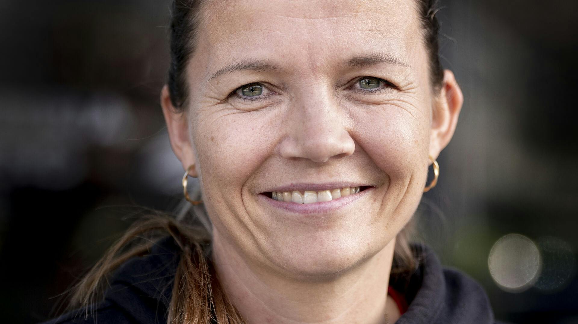 Holdleder Christina Roslyng under pressemøde med håndboldkvinderne i Ljubljana, Slovenien, lørdag den 12. november 2022. (Foto: Liselotte Sabroe/Ritzau Scanpix)