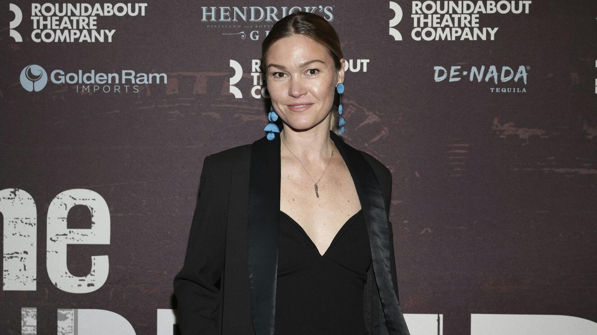 Julia Stiles attends "The Wanderers" Broadway opening at the Laura Pels Theatre on Thursday, Feb. 16, 2023, in New York. (Photo by CJ Rivera/Invision/AP)