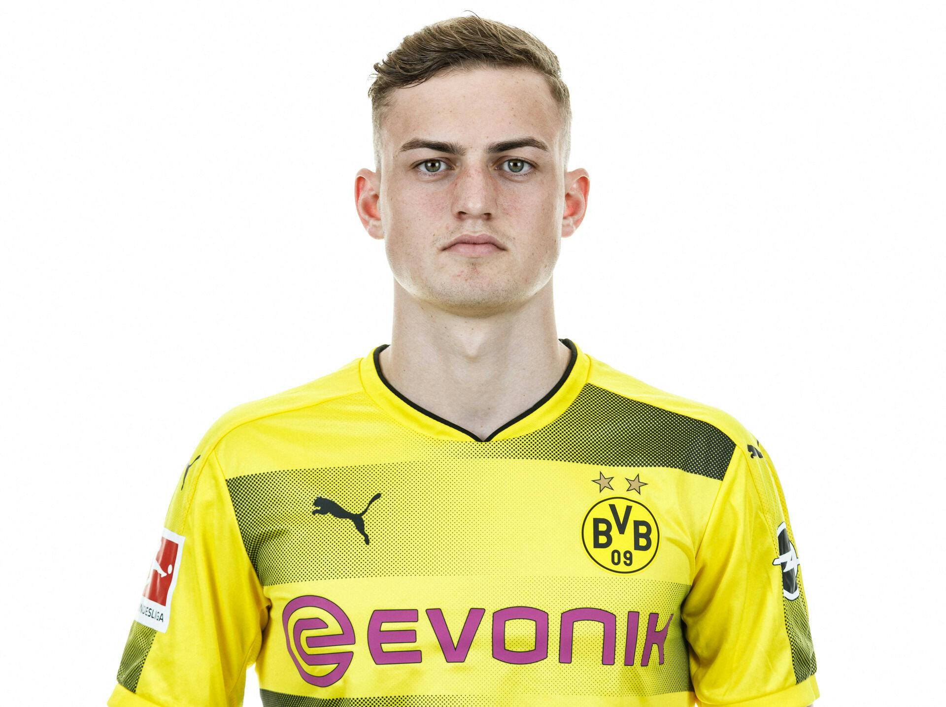 Jacob Bruun Larsen i 2017, hvor han altså for første gang prøvede lykken i Philines indbakke. Dengang spillede han første division i Borussia Dortmund.