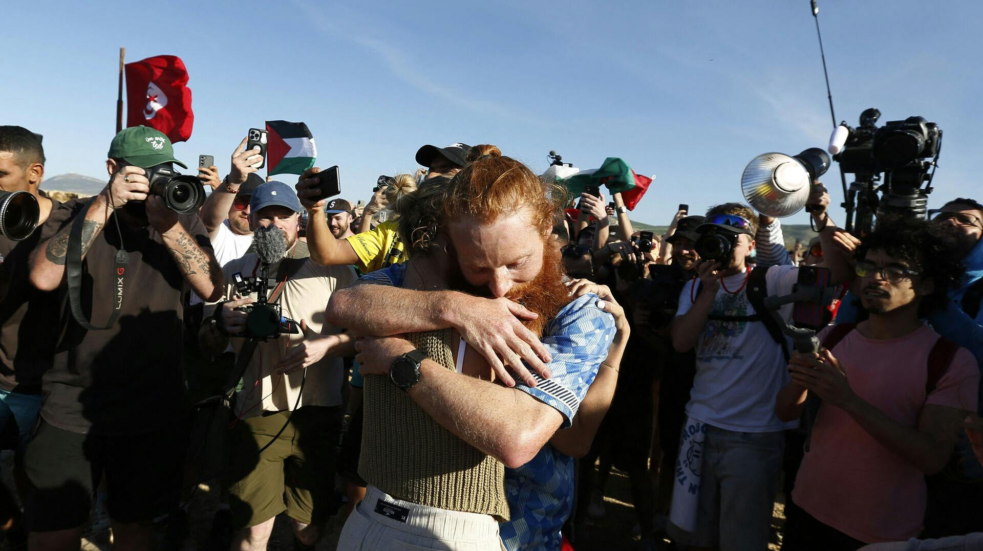 Britain's Russ Cook becomes the first person to run the entire length of Africa - Tunisia - April 7, 2024 Britain's Russ Cook reacts after becoming the first person to run the entire length of Africa REUTERS/Zoubeir Souissi