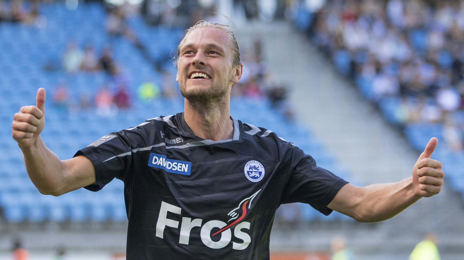 Nicolaj Madsen i SønderjyskE-trøjen i 2015. 