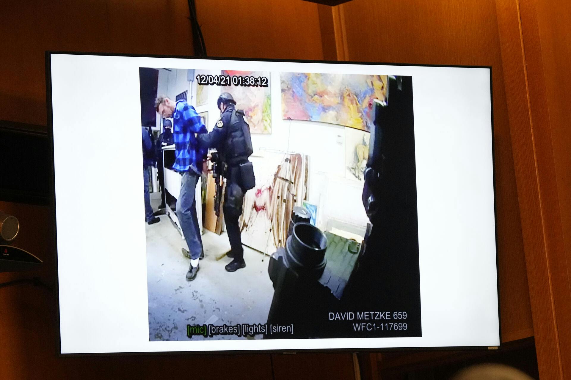 In a frame grab from video, Jams Crumbley is arrested in Detroit. Crumbley is the father of Ethan Crumbley, who killed four students and wounded more at Oxford High School. Crumbley is charged with involuntary manslaughter. He's accused of failing to safely store a handgun used by his son in the 2021 attack and ignoring signs of the boy's mental despair. (AP Photo/Carlos Osorio, Pool)