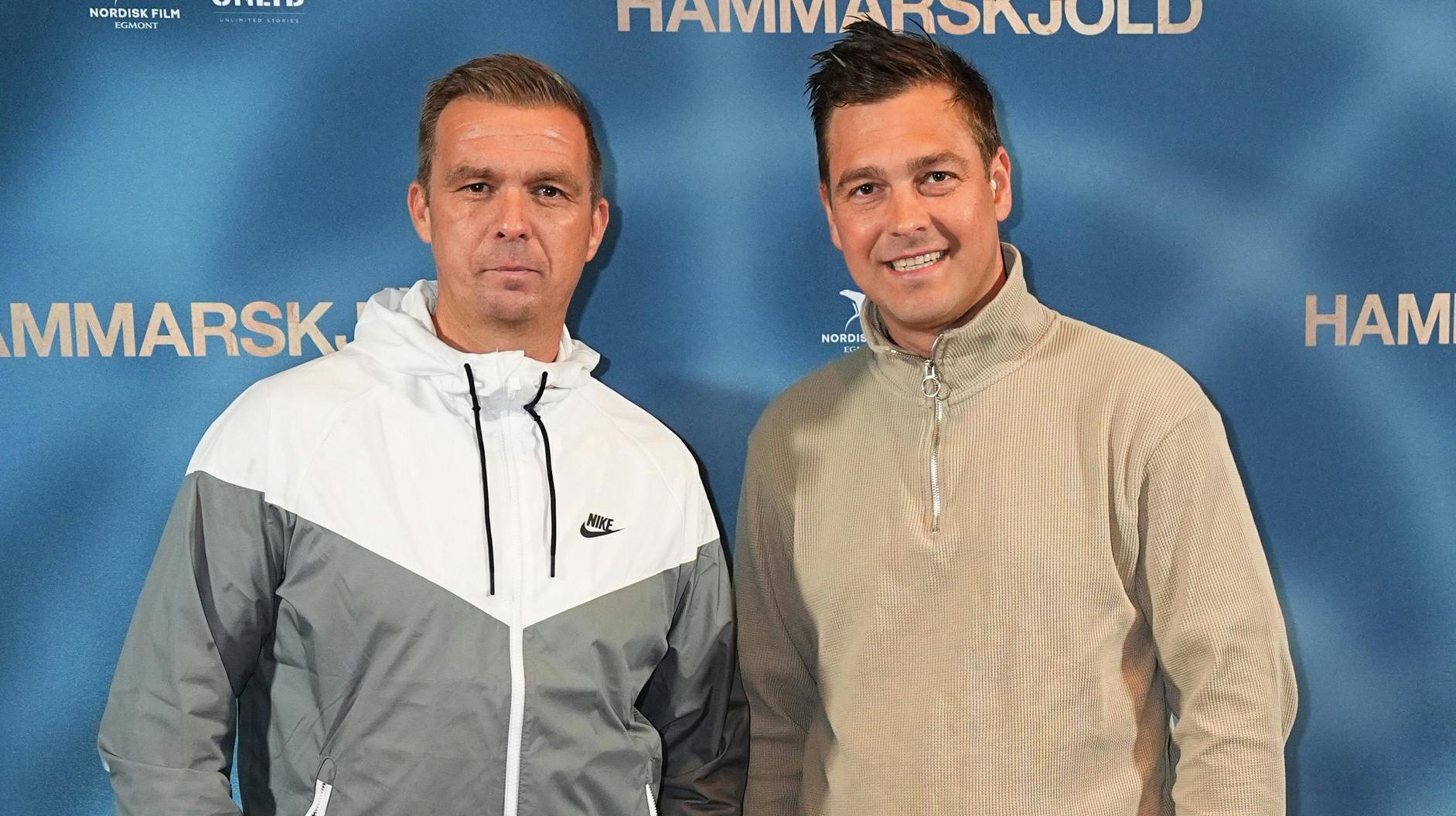 Peter Birch har sin ven Martin med til gallapremiere på "Hammarskjöld".