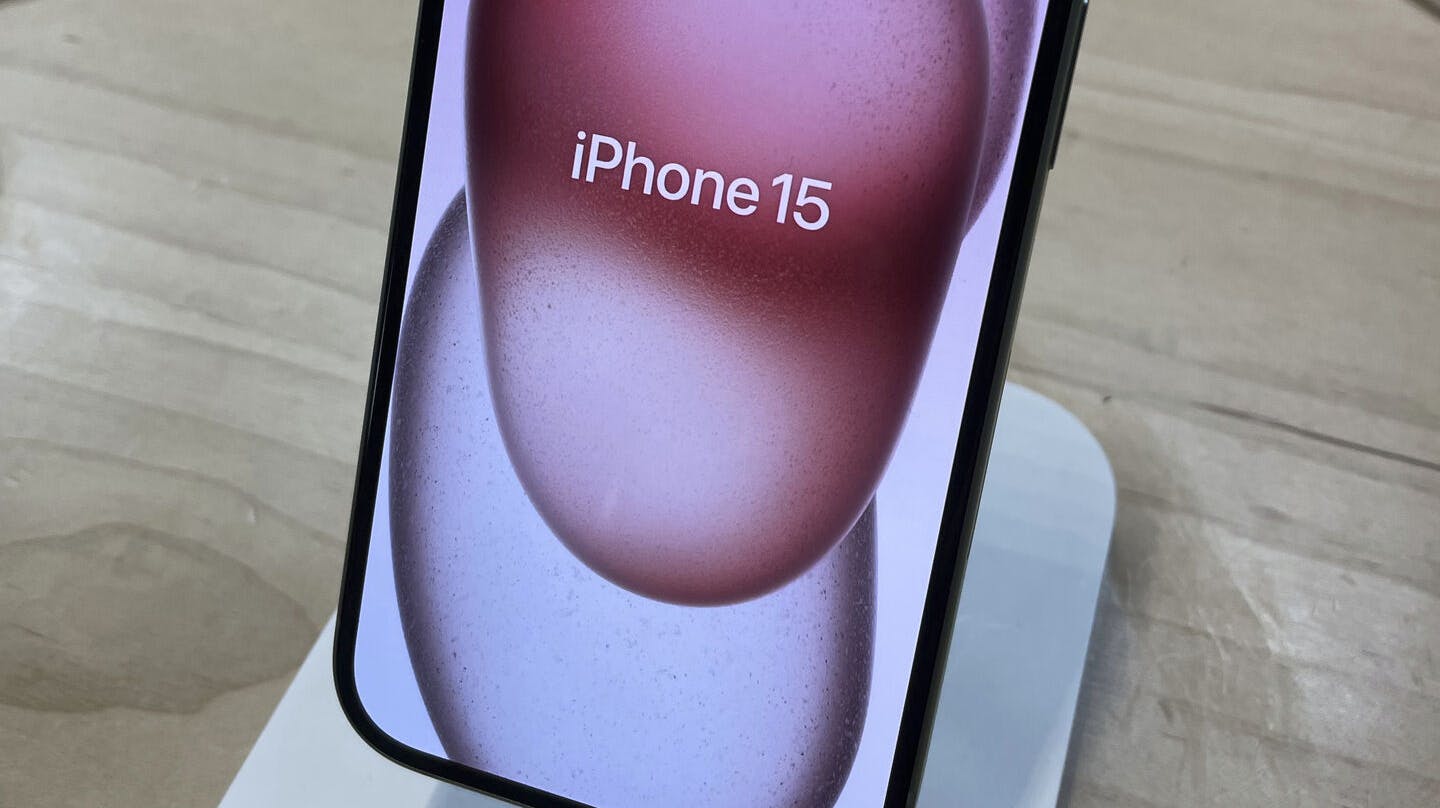 Photo by: STRF/STAR MAX/IPx 2023 9/28/23 The iPhone 15 is seen at Grand Central Terminal on September 28, 2023 in New York City. The newest iphone is made of Titanium which is known for both it's toughness and lighter weight.
