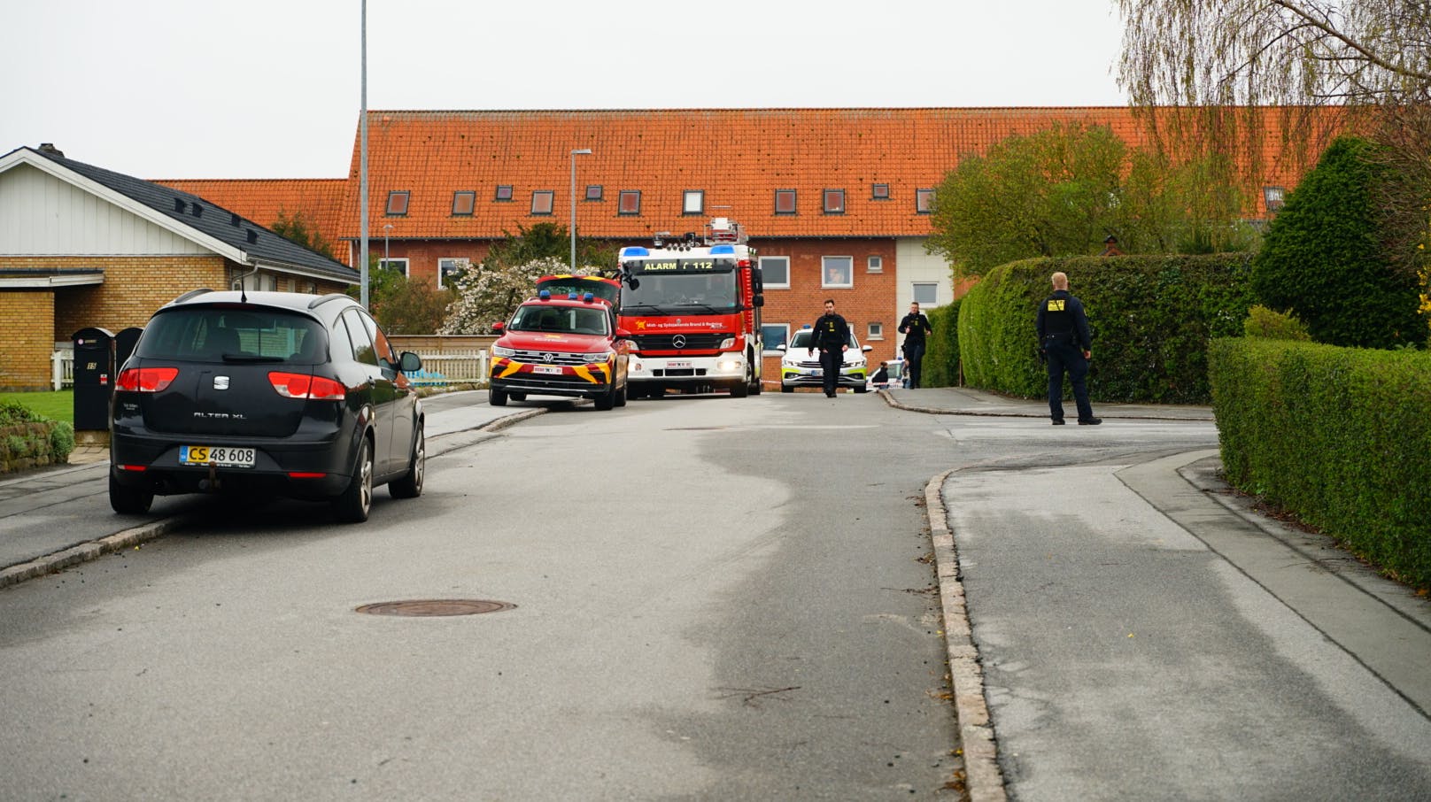 Politiet er torsdag eftermiddag massivt til stede i Næstved.