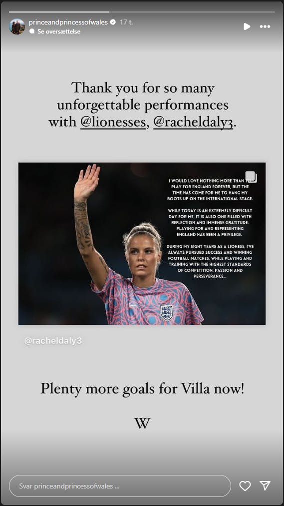 Prins Williams første ord siden Kates kræftudmelding handler om en sportsudøver, der indstiller karrieren.