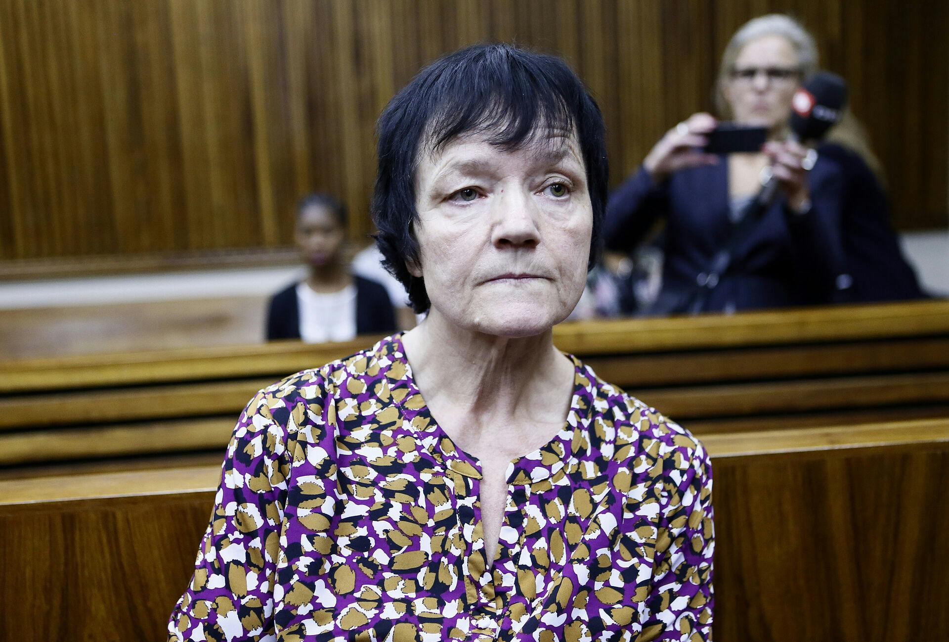 Anna Britta Troelsgaard Nielsen leaves the court room at the Randburg Magistrate Court on November 8, 2018 in Johannesburg, South Africa. Anna Britta Troelsgaard Nielsen is accused of embezzlement to an extent of around 111 million danish kroner. (Photo by Phill Magakoe / AFP)