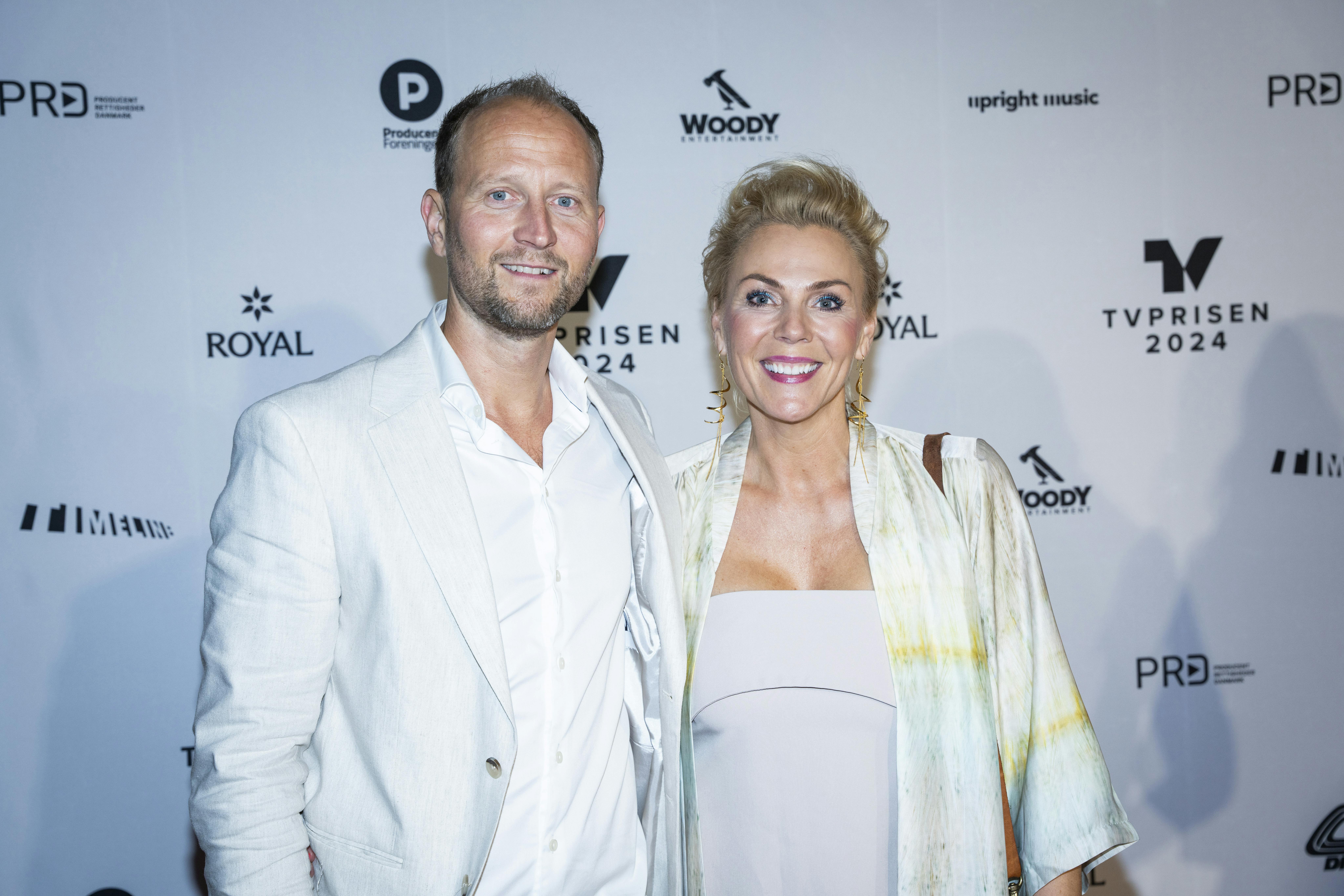 Lene Beier og Anders Beier ankommer til TVprisen 2024 i DR Koncerthuset i København, fredag den 15. marts 2024. (Foto: Emil Nicolai Helms/Scanpix 2024)