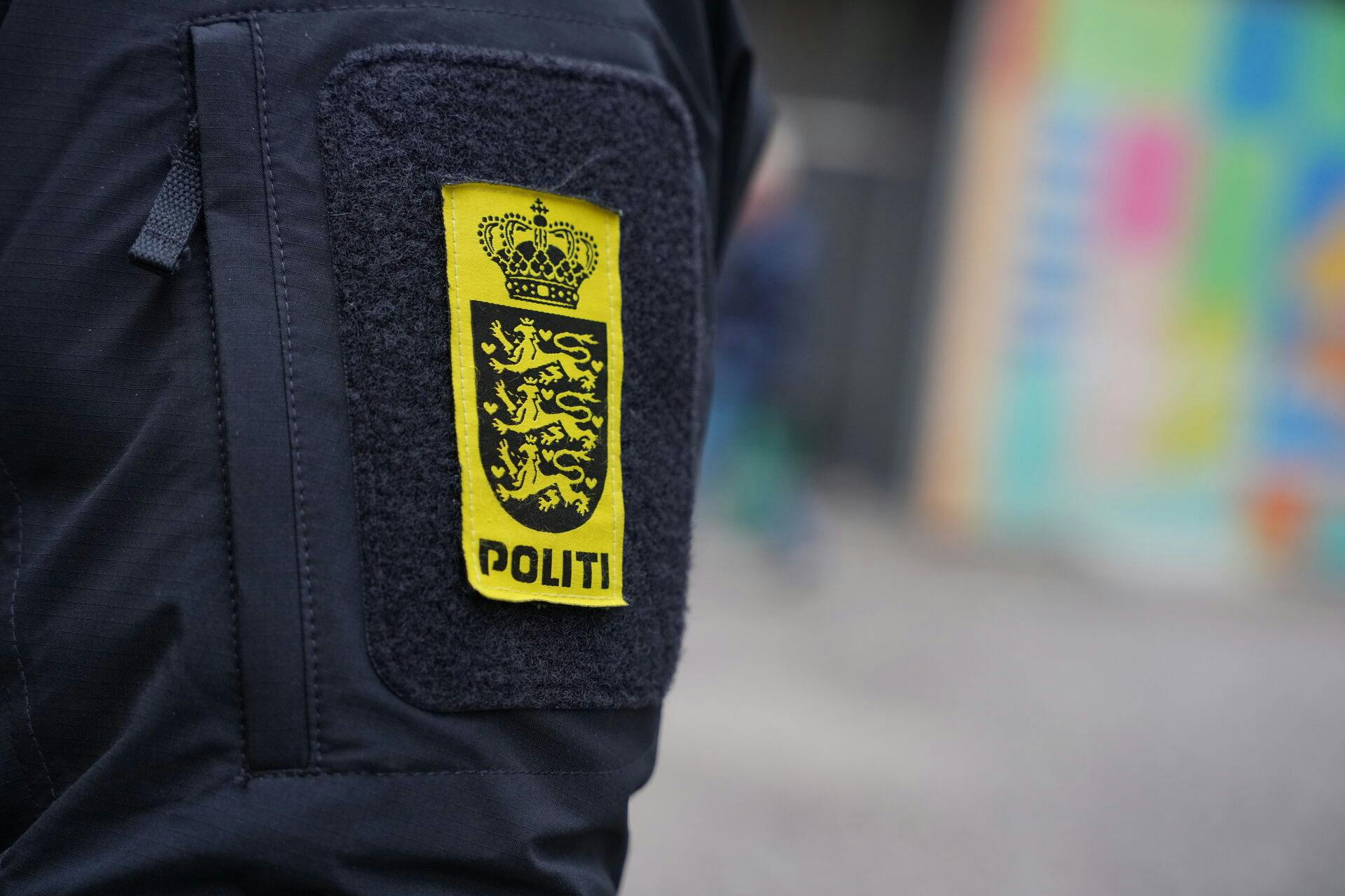 Politi i gaderne i København, torsdag den 14. december 2023. Her er det foran Synagogen i Krystalgade.