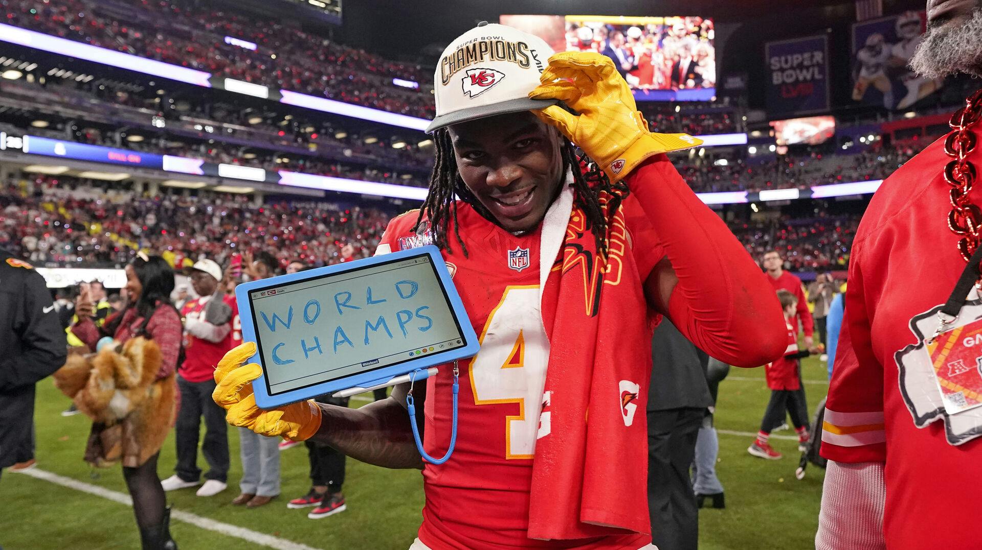 Rashee Rice var i februar med til at vinde Super Bowl-finalen med Kansas City Chiefs, som slog San Fransisco 49ers. 