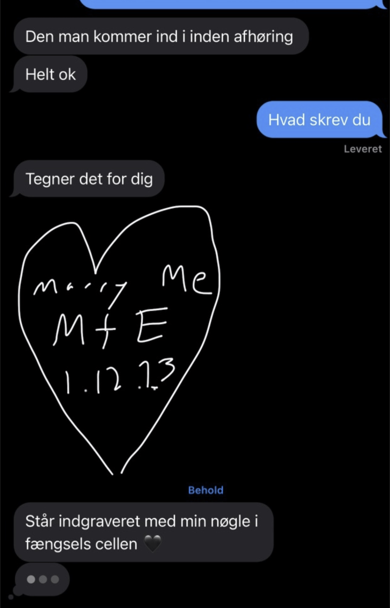 Sådan stod der i sms'erne, som Mortada Haddid delte på sin story på Instagram.