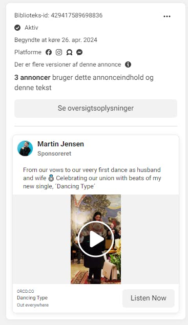 Annoncen kører i tre versioner og er også på Instagram.