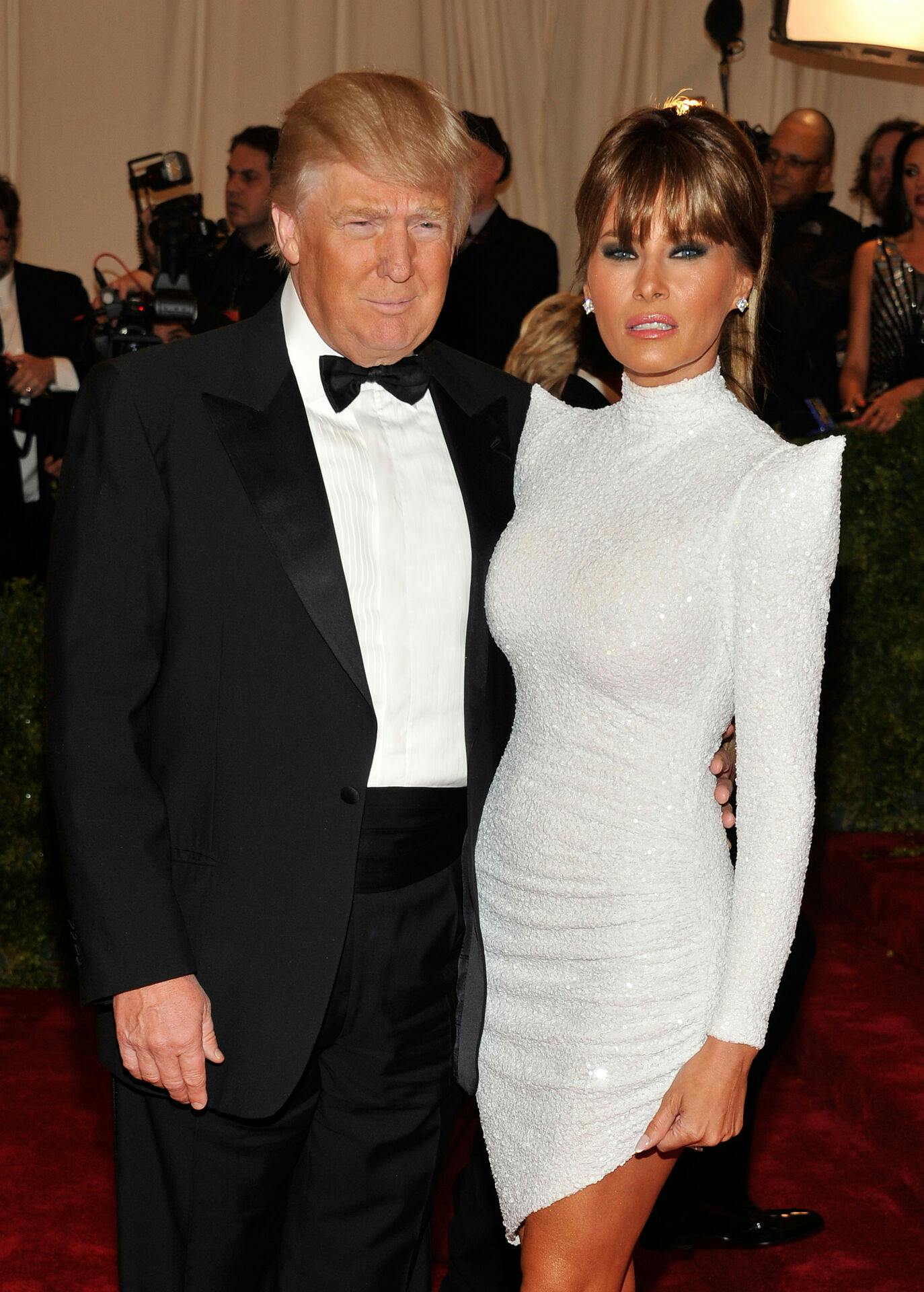 Donald Trump og hustruen Melania Trump til Met Gala i 2012.