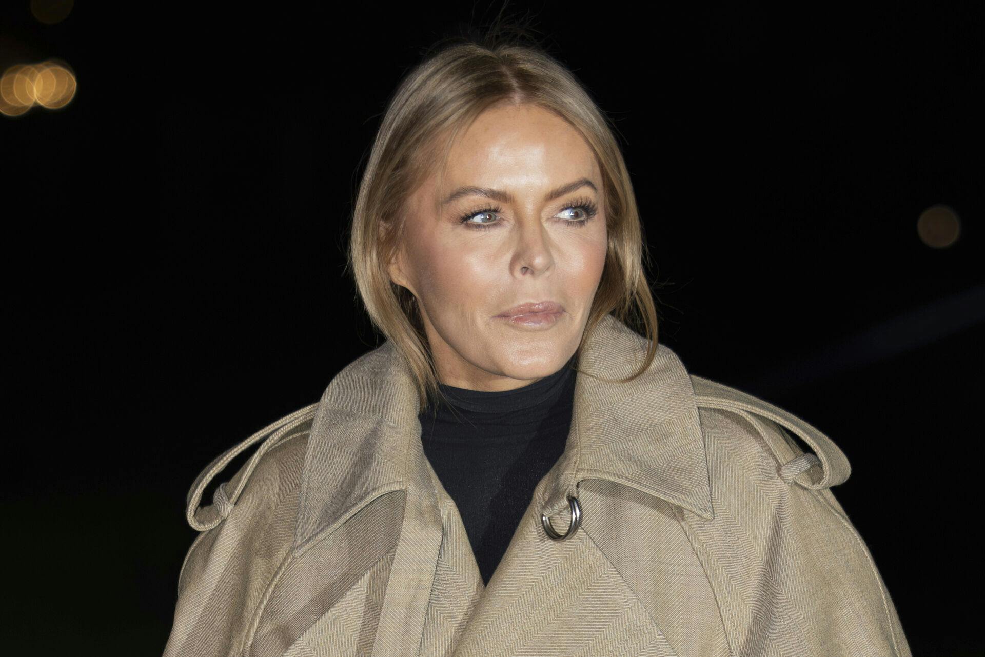 Patsy Kensit poses for photographers upon arrival at the Burberry Winter 2024 fashion show on Monday, Feb. 19, 2024 in London. (Photo by Vianney Le Caer/Invision/AP)