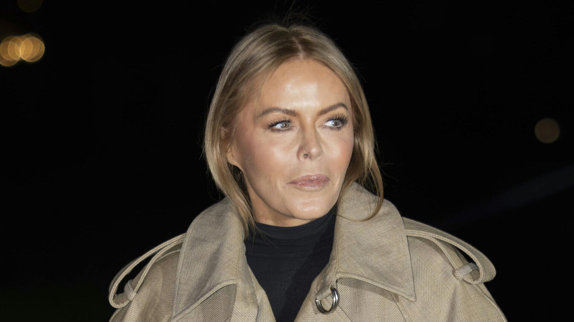 Patsy Kensit poses for photographers upon arrival at the Burberry Winter 2024 fashion show on Monday, Feb. 19, 2024 in London. (Photo by Vianney Le Caer/Invision/AP)