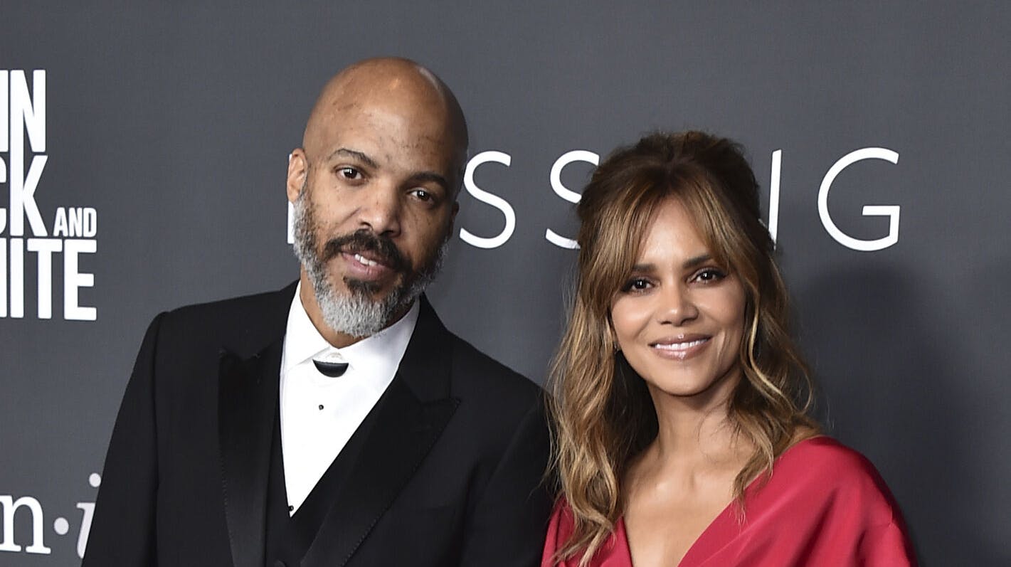 Halle Berry, right, and Van Hunt arrive at the fourth annual Celebration of Black Cinema & Television at the Fairmont Century Plaza Hotel on Monday, Dec. 6, 2021, in Los Angeles. (Photo by Jordan Strauss/Invision/AP)