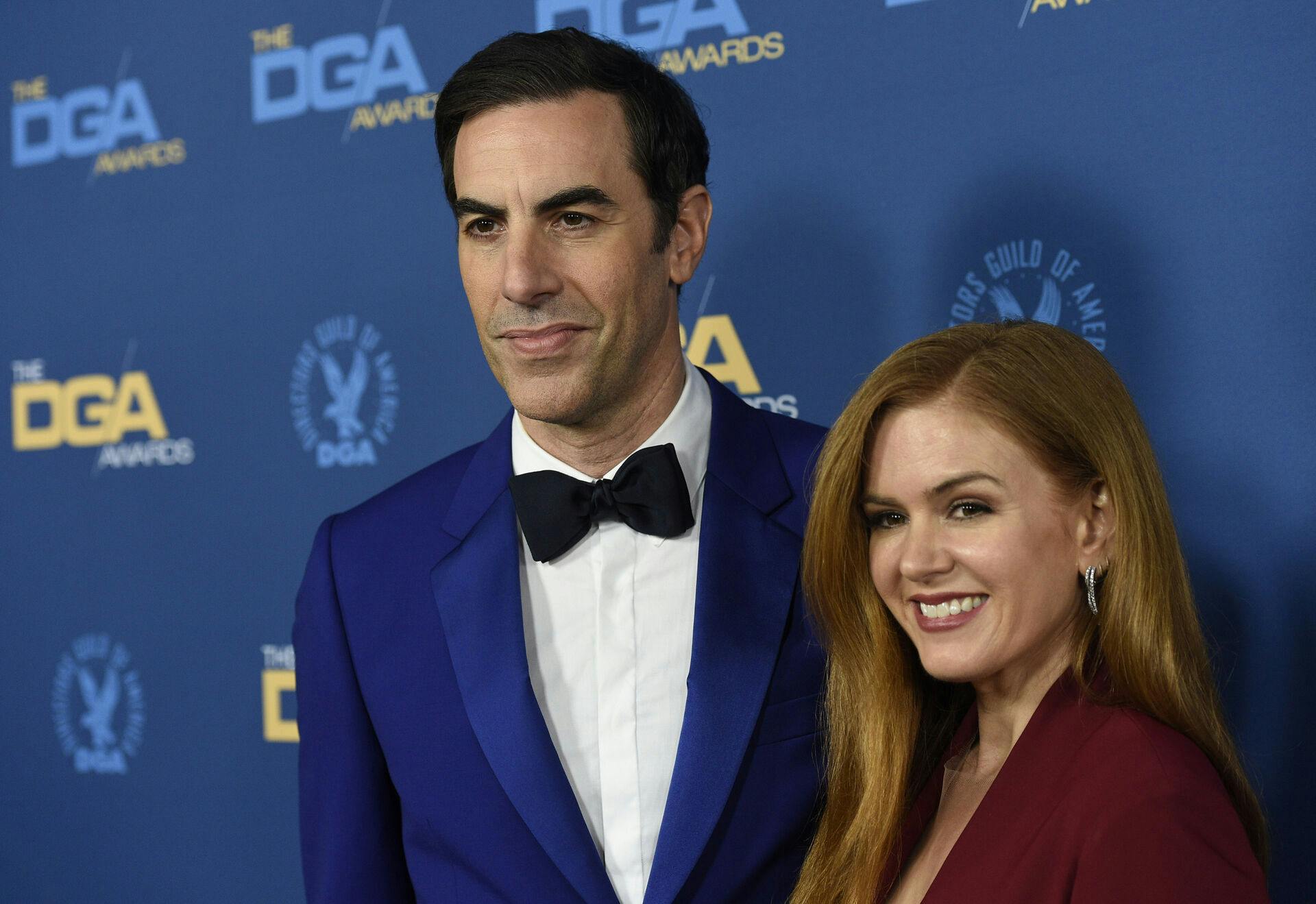 FILE Sacha Baron Cohen, left, and Isla Fisher arrive at the 71st annual DGA Awards at the Ray Dolby Ballroom on Saturday, Feb. 2, 2019, in Los Angeles. Cohen and Fisher say they filed for divorce last year after more than 20 years as a couple. The English 'Borat' star and the Australian 'Wedding Crashers' actor who married in 2010 announced their split Friday, April 5, 2024, on Instagram. (Photo by Chris Pizzello/Invision/AP, File)