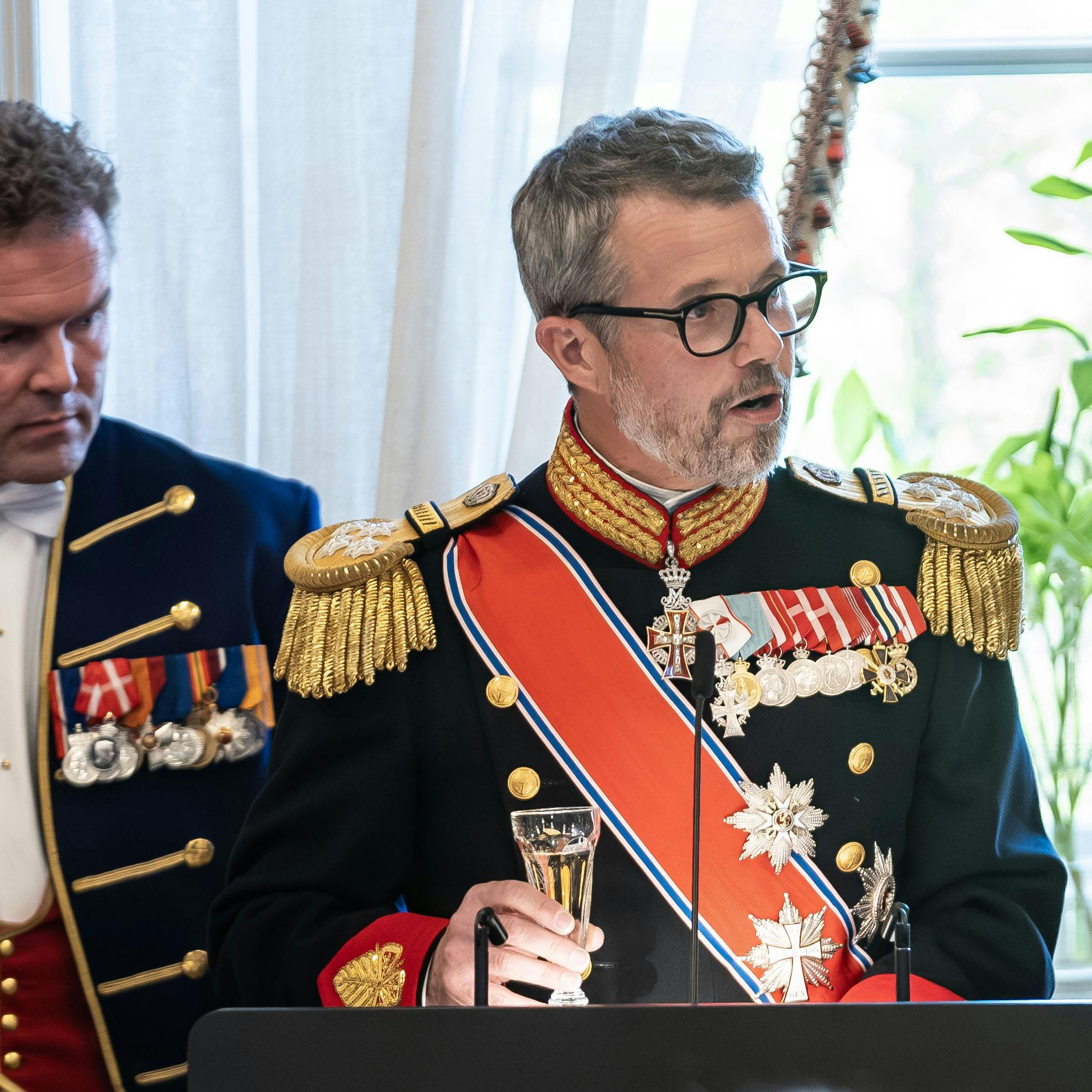 OPGAVE: Kongeparret på statsbesøg i Norge.Gallamiddag - talerneSTED: Kongeslottet, OsloJOURNALIST: Ulrik Ulriksen og Marianne SingerFOTOGRAF: Hanne JuulDATO: 20240514