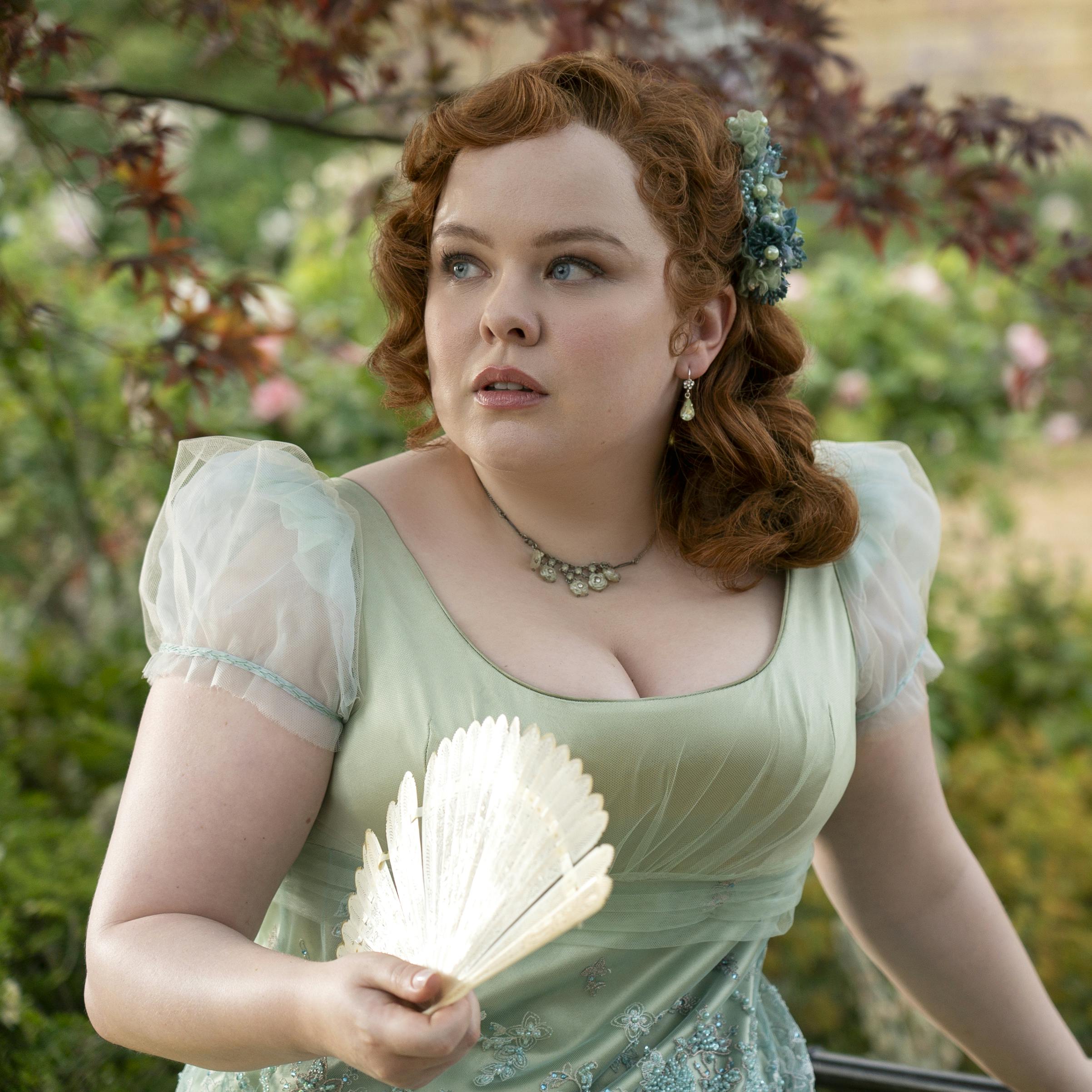 Nicola Coughlan som Penelope Featherington i "Bridgerton" sæson tre.
