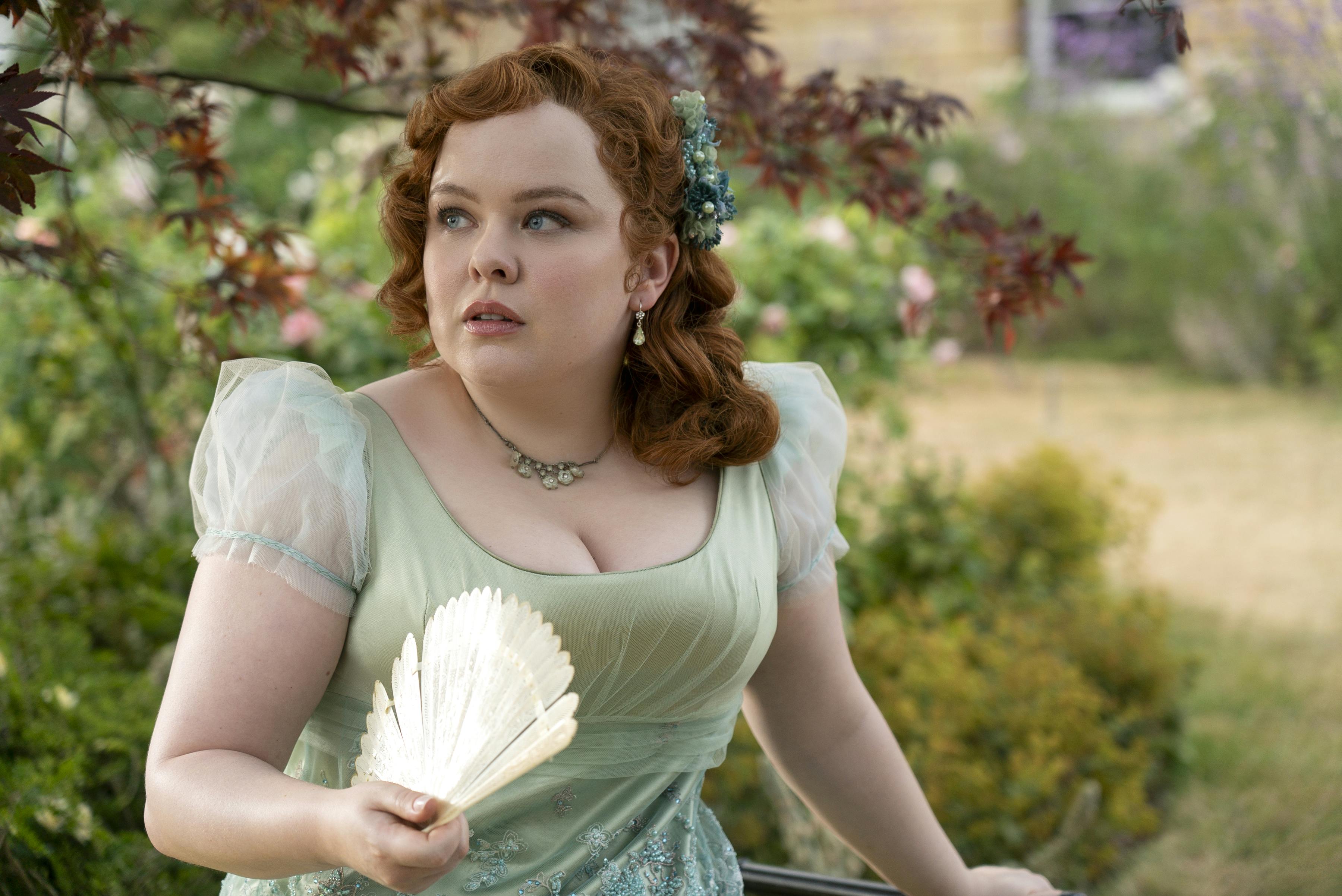 Nicola Coughlan som Penelope Featherington i "Bridgerton" sæson tre.