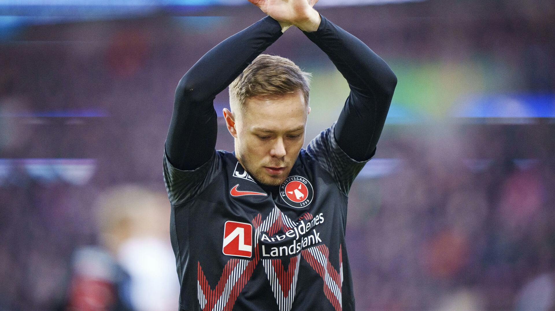 FCM's Joel Andersson under superligakampen mellem FC Midtjylland og FC København på MCH Arena, Herning søndag den 13. marts 2022.. (Foto: Bo Amstrup/Ritzau Scanpix)