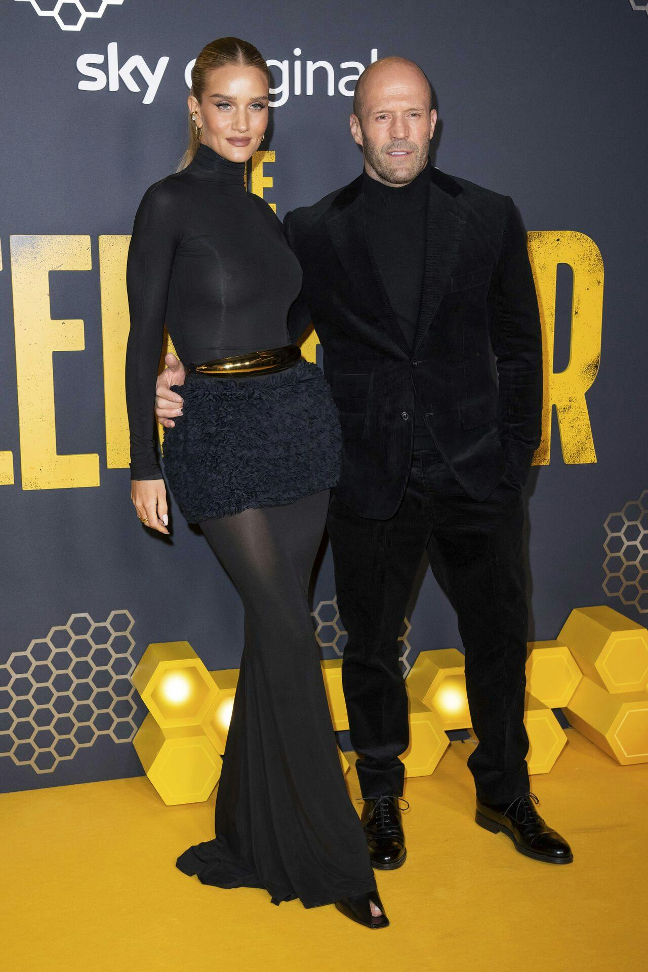 Rosie Huntington-Whiteley og Jason Statham i London i januar.