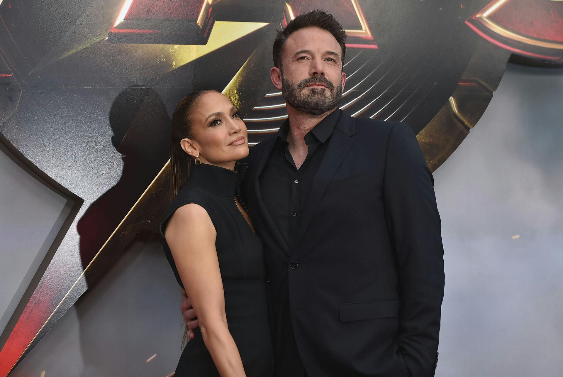 Jennifer Lopez, left, and Ben Affleck arrive at the premiere of "The Flash" on Monday, June 12, 2023, at Ovation Hollywood in Los Angeles. (Photo by Jordan Strauss/Invision/AP)