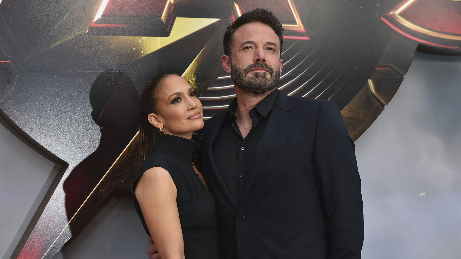 Jennifer Lopez, left, and Ben Affleck arrive at the premiere of "The Flash" on Monday, June 12, 2023, at Ovation Hollywood in Los Angeles. (Photo by Jordan Strauss/Invision/AP)