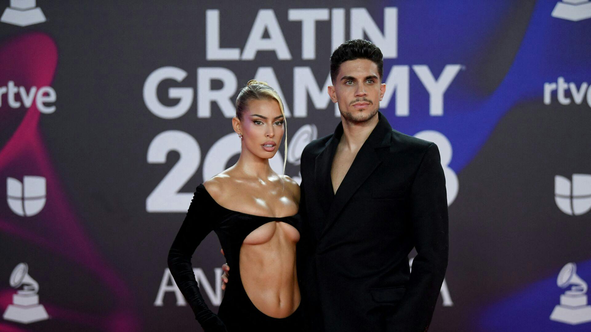 Marc Bartra og kæresten Jessica Goicoechea.