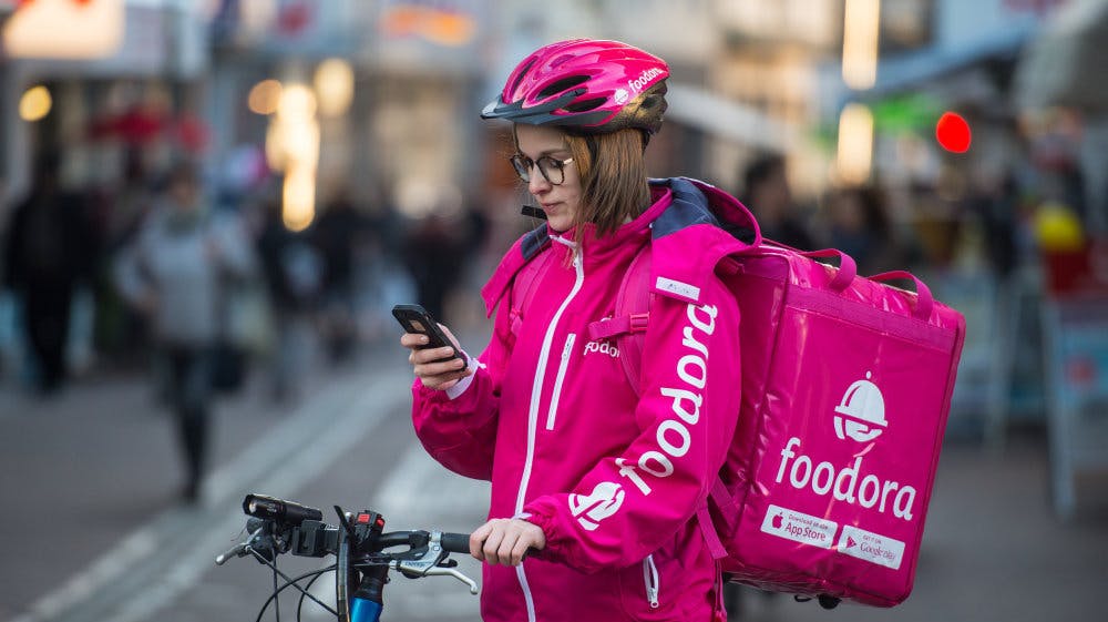 Foodora har været i Danmark siden slutningen af 2022. Driften af virksomheden fortsætter som normalt, indtil en endelig ophørsdato er sat, lyder det. (Arkivfoto). 