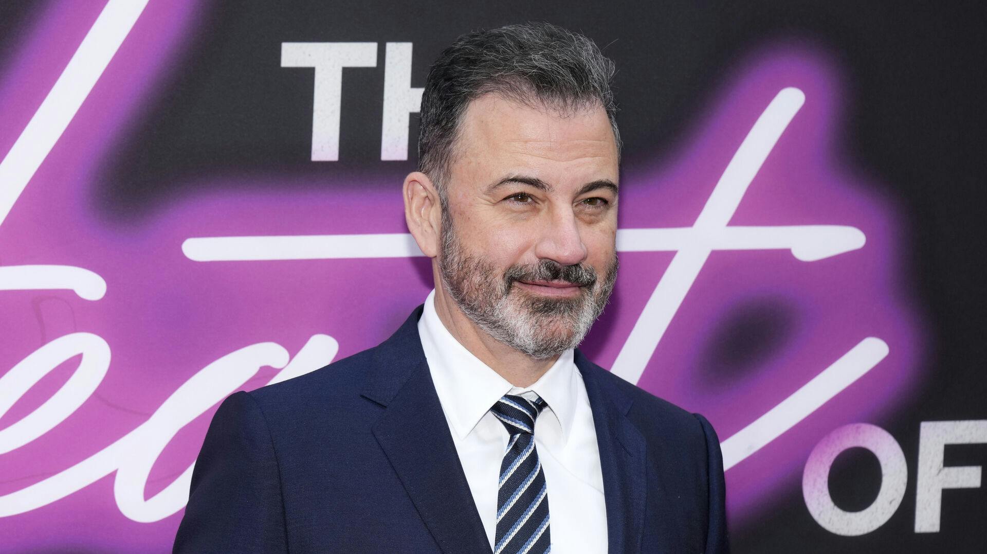 Jimmy Kimmel attends "The Heart of Rock and Roll" special celebration performance at The James Earl Jones Theatre on Friday, April 19, 2024, in New York. (Photo by Charles Sykes/Invision/AP)